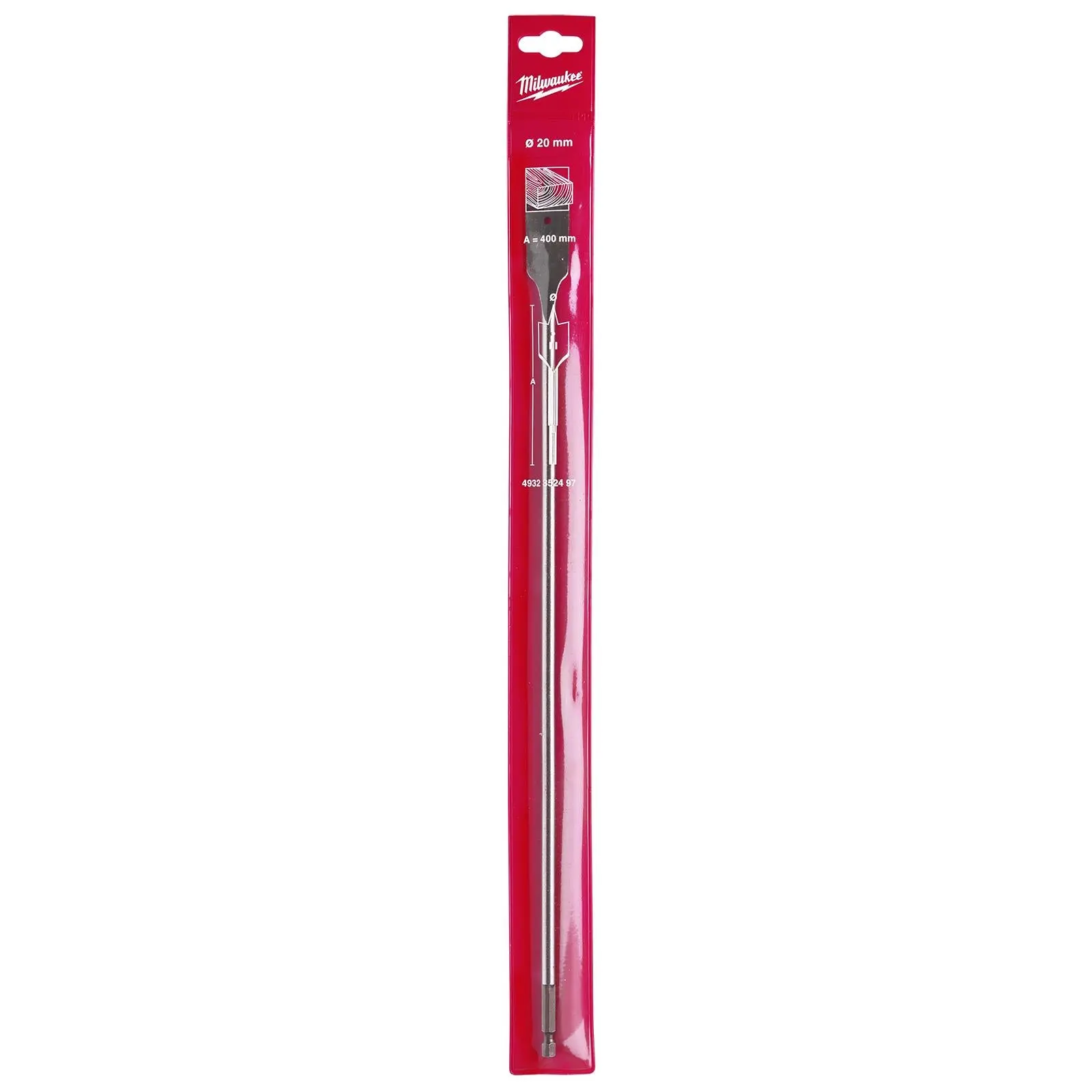 Milwaukee Flat Wood Boring Drill Bits 400mm Length 1/4" Hex Shank - Image 21