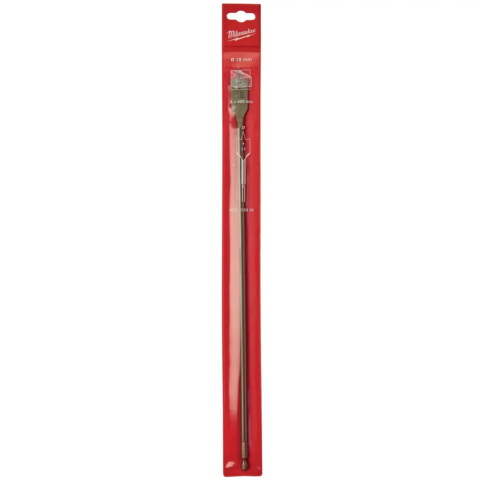 Milwaukee Flat Wood Boring Drill Bits 400mm Length 1/4" Hex Shank - Image 36