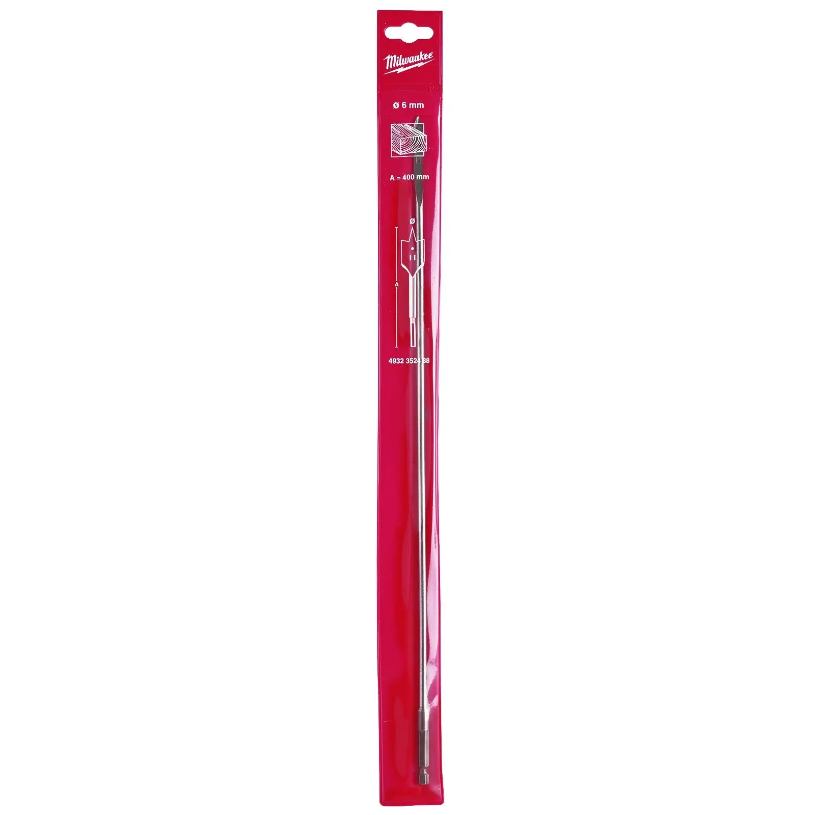 Milwaukee Flat Wood Boring Drill Bits 400mm Length 1/4" Hex Shank - Image 45