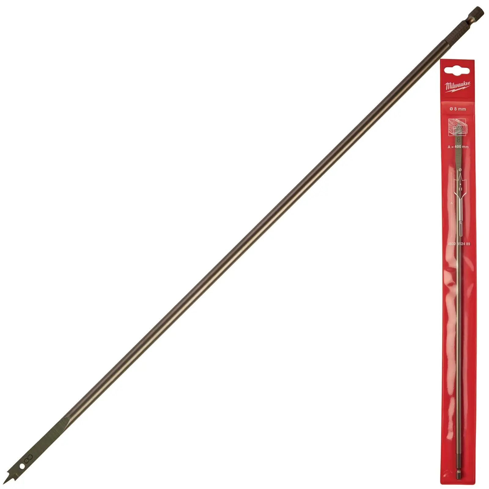 Milwaukee Flat Wood Boring Drill Bits 400mm Length 1/4" Hex Shank - Image 5