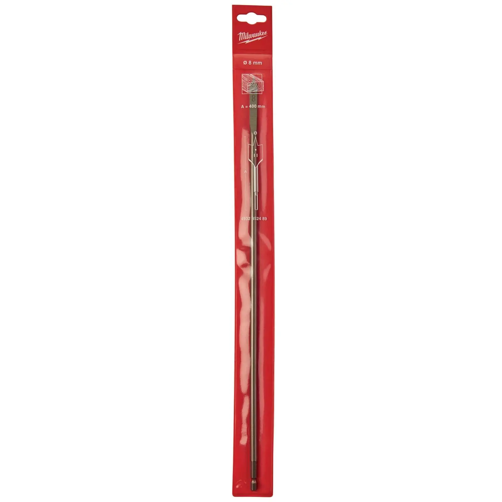 Milwaukee Flat Wood Boring Drill Bits 400mm Length 1/4" Hex Shank - Image 6