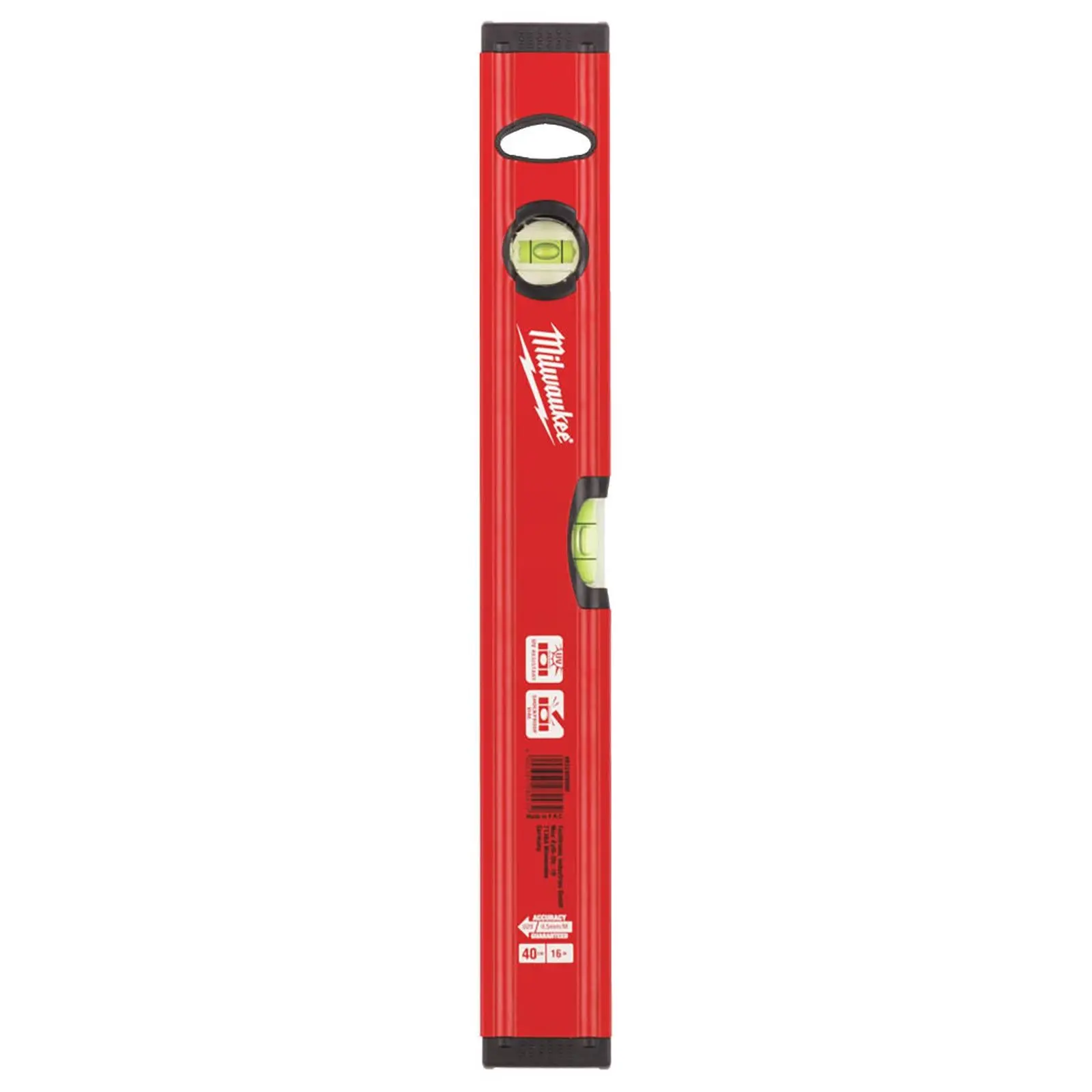 Milwaukee 40cm Spirit Level Slim Box Shockproof Measuring 2 Vial Precision Milled - Image 2