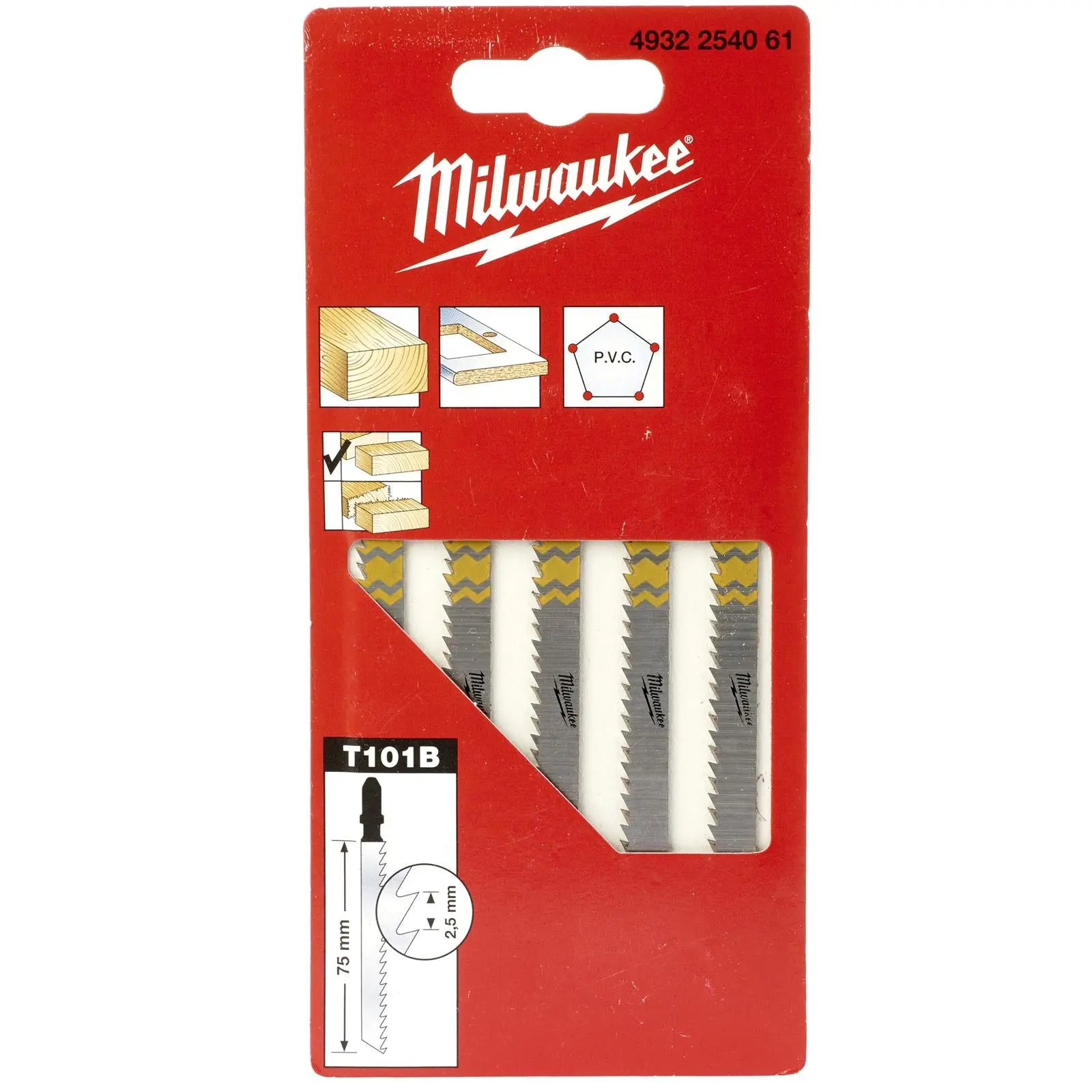 Milwaukee Jigsaw Blades Wood and Plastic 5 Pack Clean Cut 75mm x 2.5mm T101B - Image 2