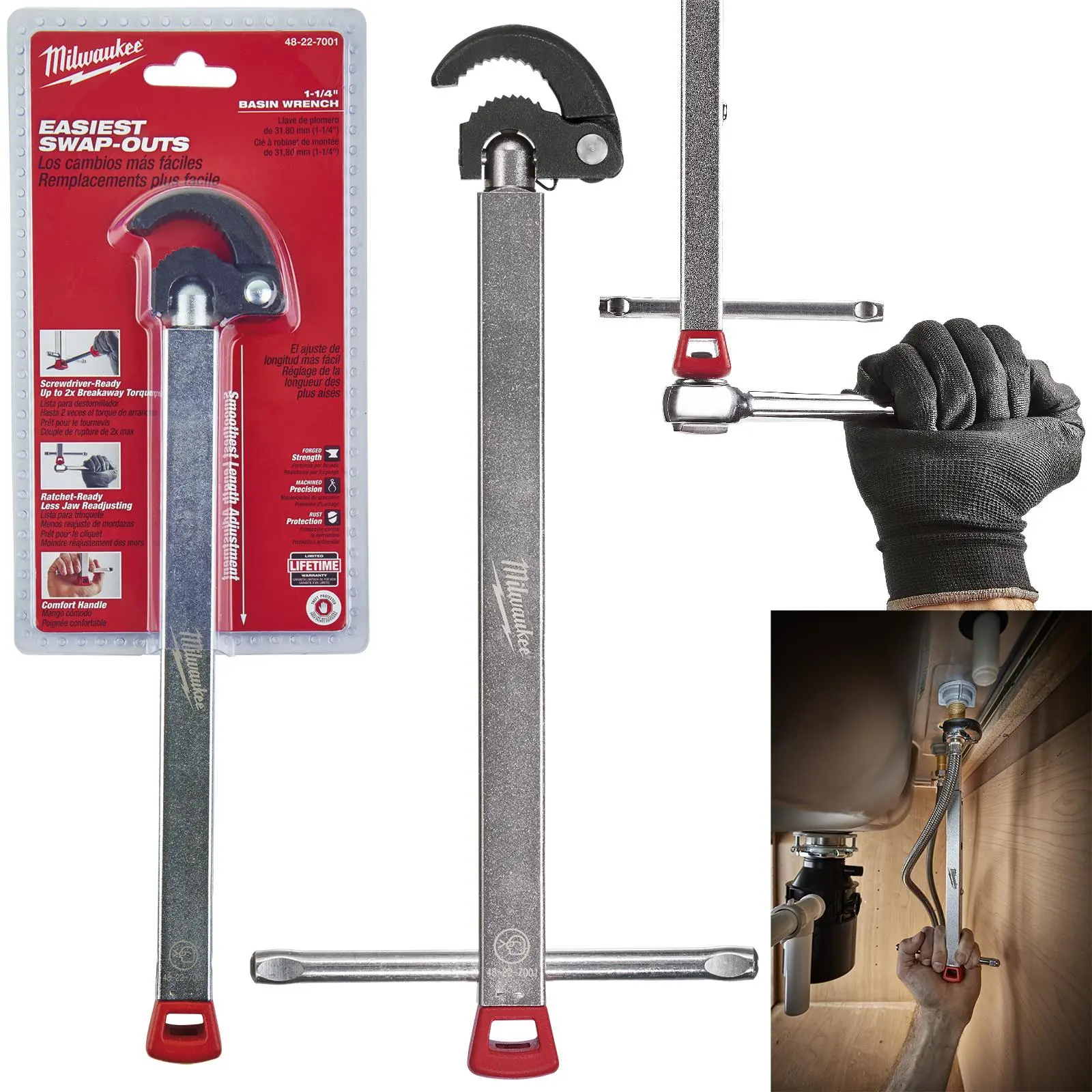 Milwaukee Basin Wrench Compact 10 - 32mm Jaw Size