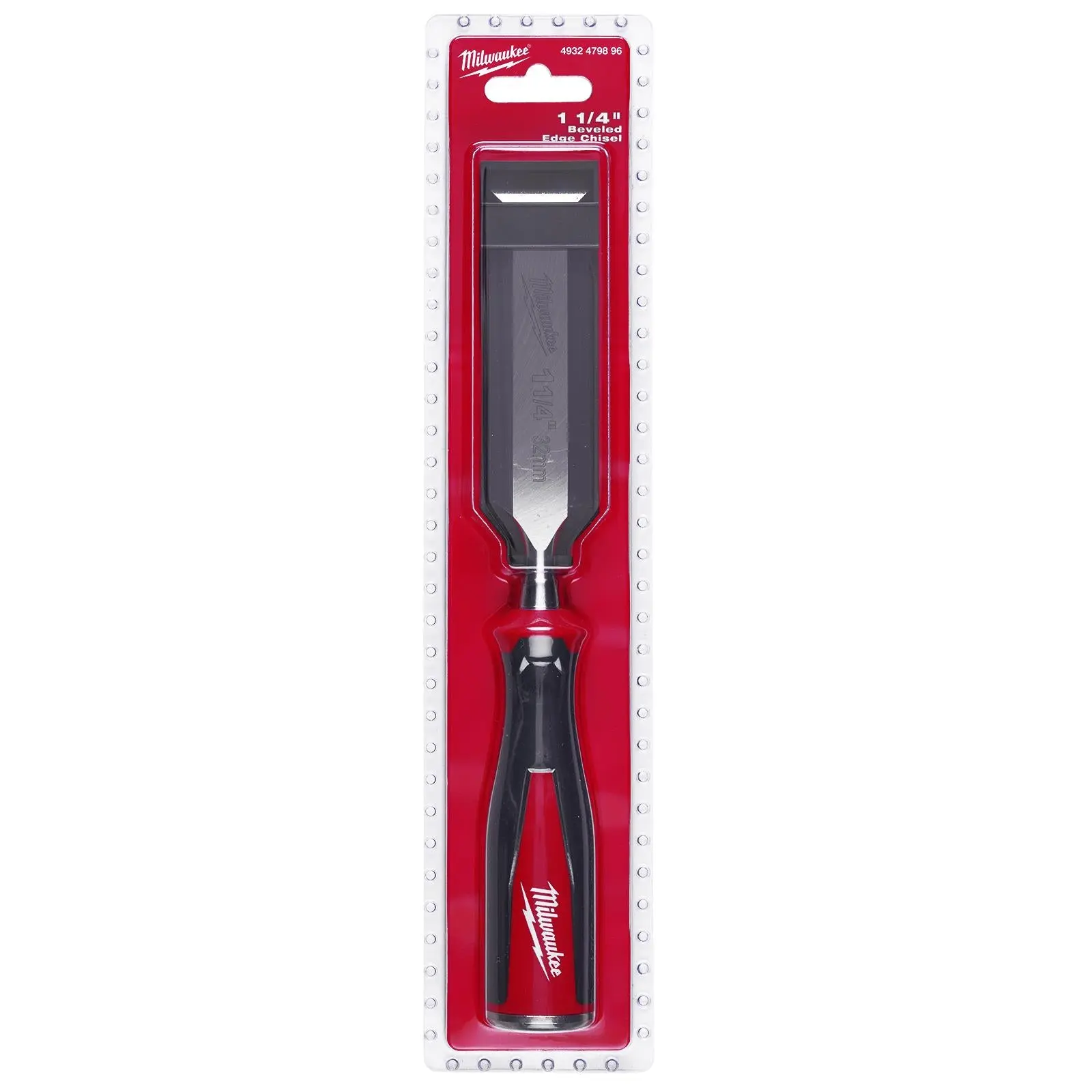 Milwaukee Beveled Edge Wood Chisel 32mm 1-1/4" All Metal Core with Striking Cap - Image 3