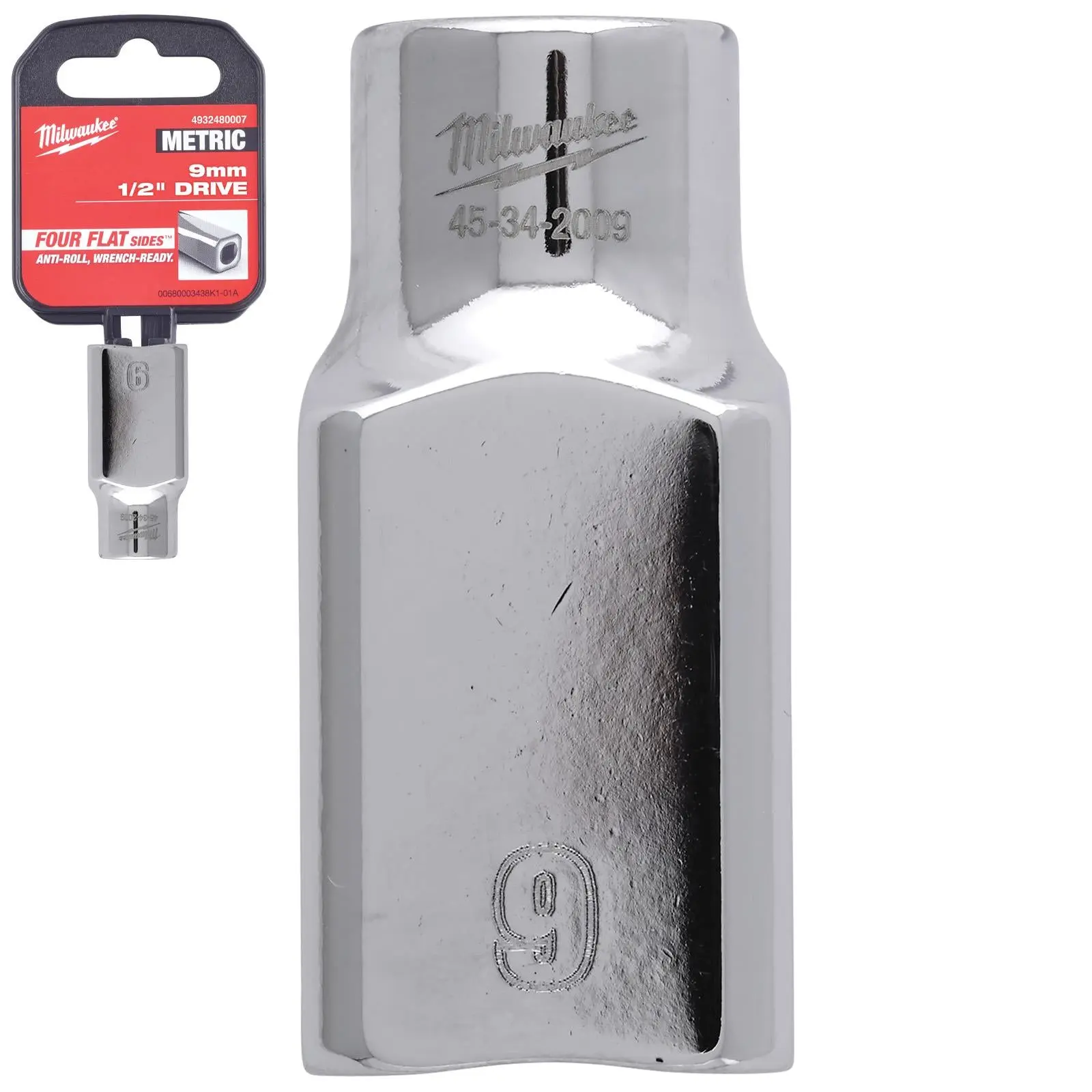 Milwaukee Chrome Socket 1/2" Drive Four Flat Sides Metric Standard 8-36mm Individual - Choose Size - Image 4