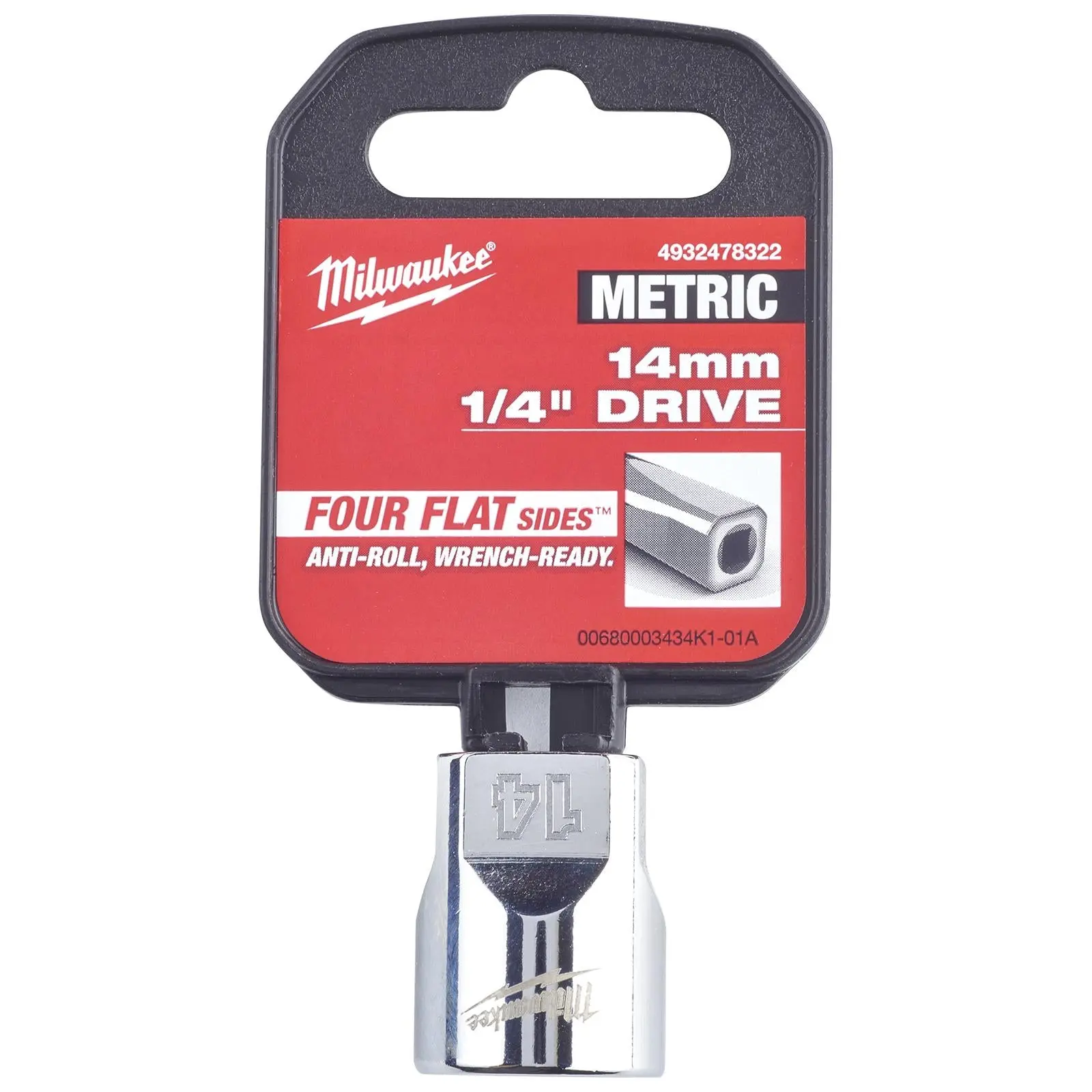 Milwaukee Chrome Socket 1/4" Drive Four Flat Sides Metric Standard 4-15mm Individual - Image 12