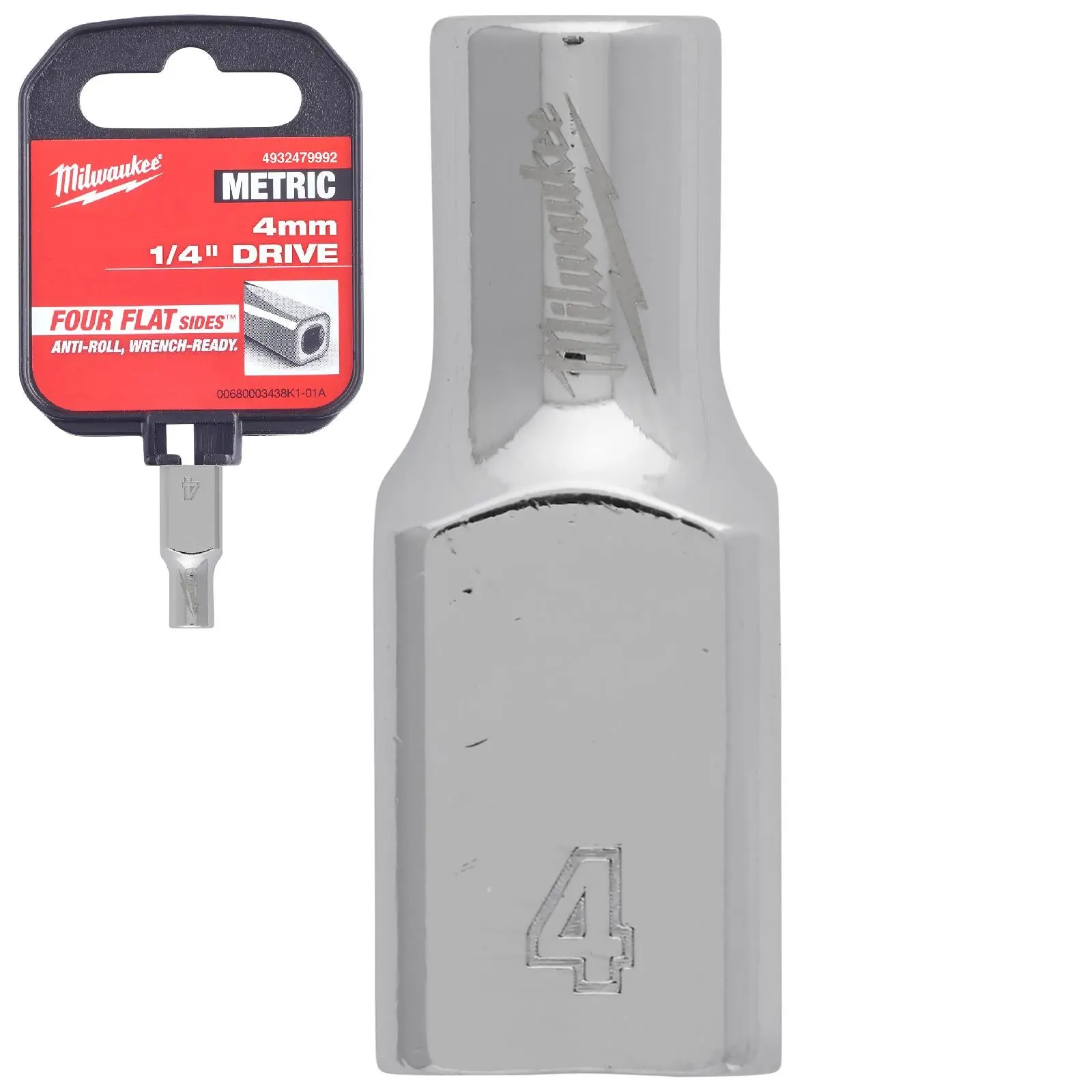 Milwaukee Chrome Socket 1/4" Drive Four Flat Sides Metric Standard 4-15mm Individual - Image 16