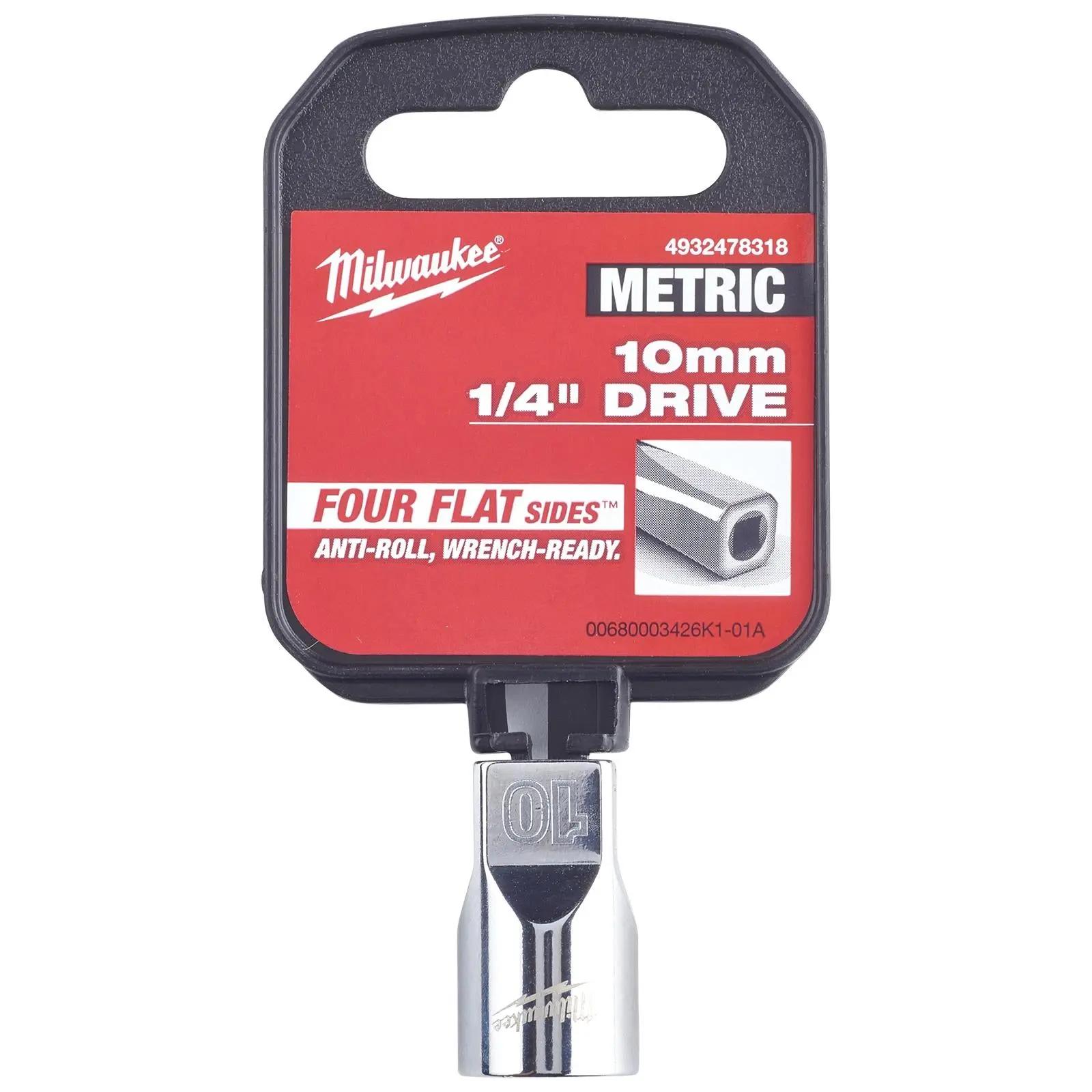 Milwaukee Chrome Socket 1/4" Drive Four Flat Sides Metric Standard 4-15mm Individual - Image 27