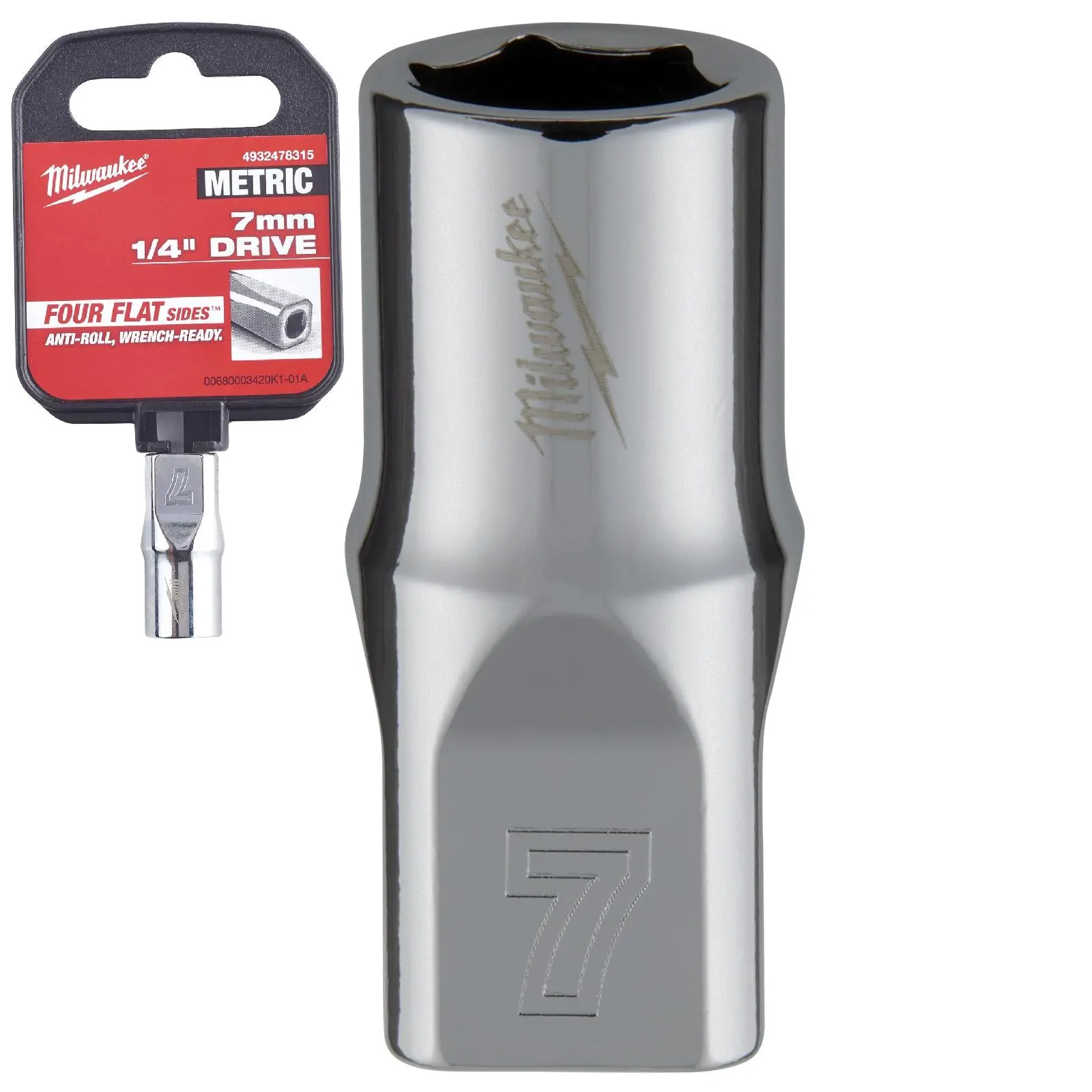 Milwaukee Chrome Socket 1/4" Drive Four Flat Sides Metric Standard 4-15mm Individual - Image 28