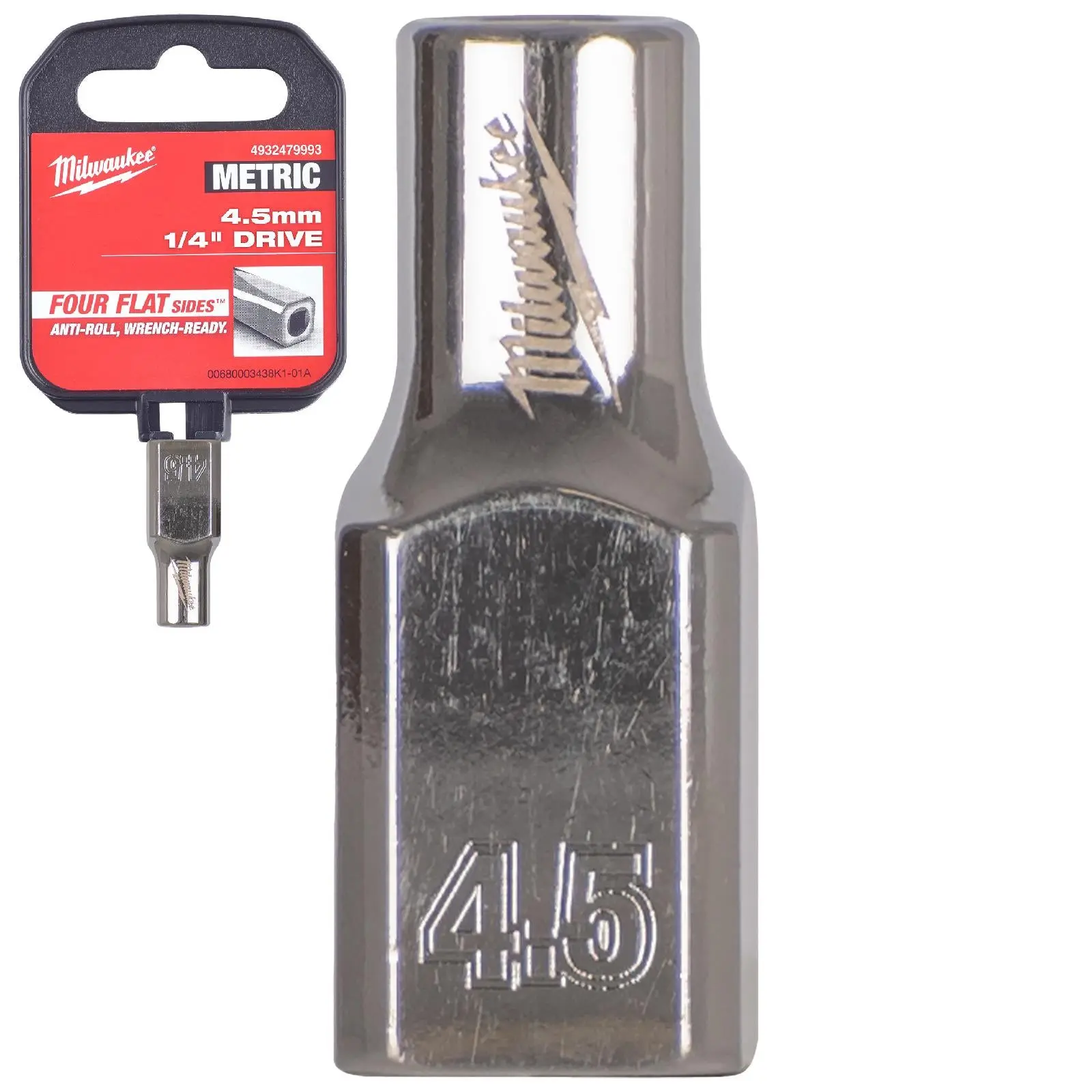 Milwaukee Chrome Socket 1/4" Drive Four Flat Sides Metric Standard 4-15mm Individual - Image 31