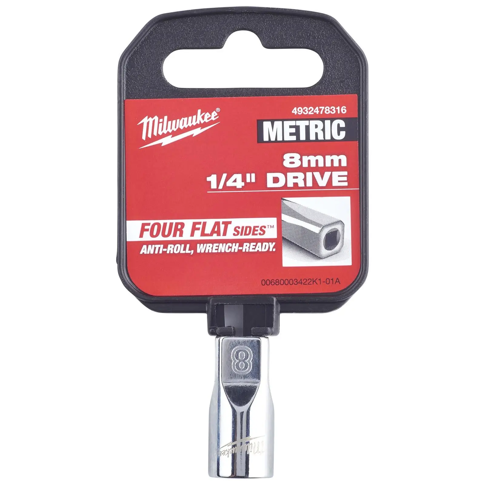 Milwaukee Chrome Socket 1/4" Drive Four Flat Sides Metric Standard 4-15mm Individual - Image 36