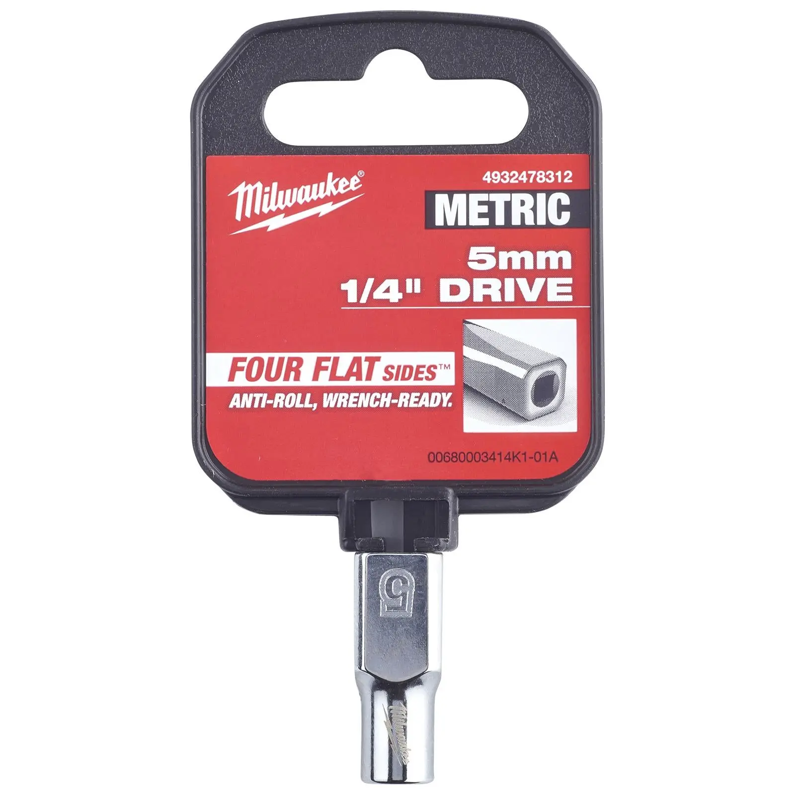 Milwaukee Chrome Socket 1/4" Drive Four Flat Sides Metric Standard 4-15mm Individual - Image 39