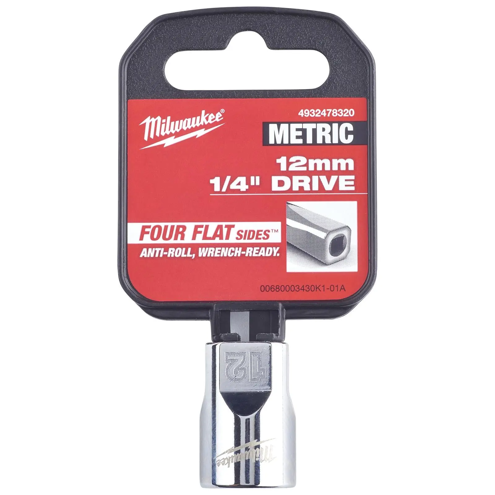 Milwaukee Chrome Socket 1/4" Drive Four Flat Sides Metric Standard 4-15mm Individual - Image 42
