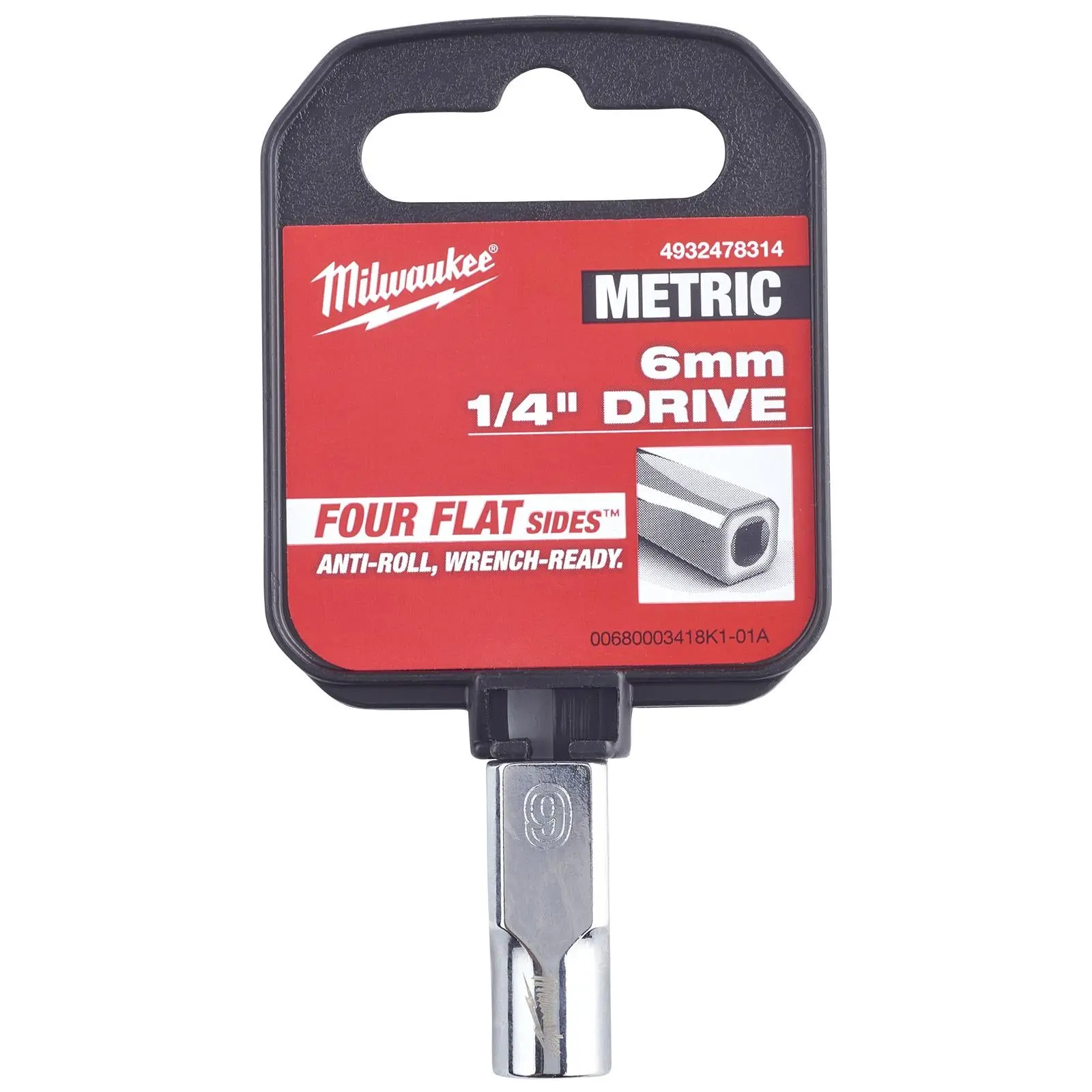 Milwaukee Chrome Socket 1/4" Drive Four Flat Sides Metric Standard 4-15mm Individual - Image 9