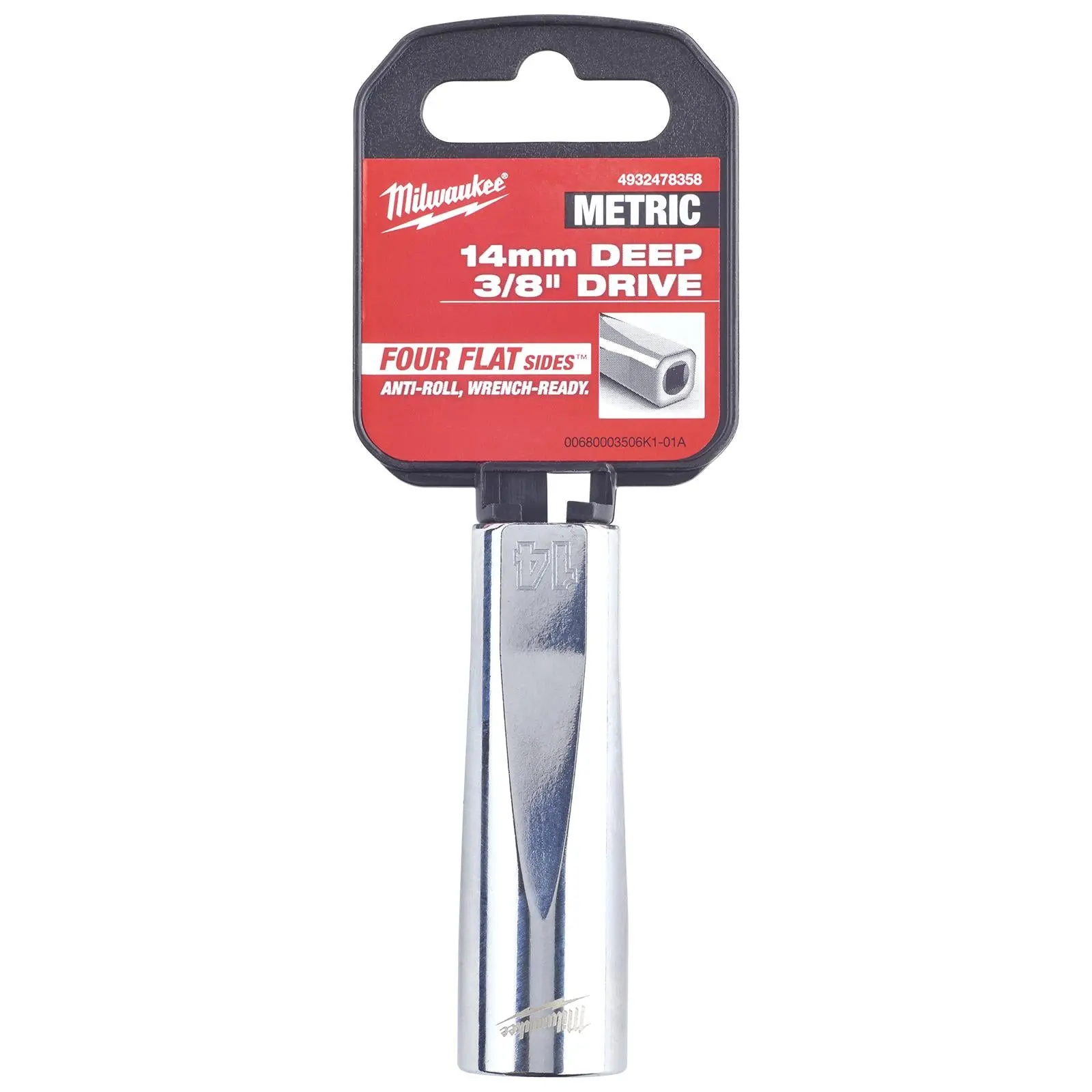 Milwaukee Chrome Socket 3/8" Drive Four Flat Sides Metric Deep 6-24mm Individual - Choose Size - Image 44