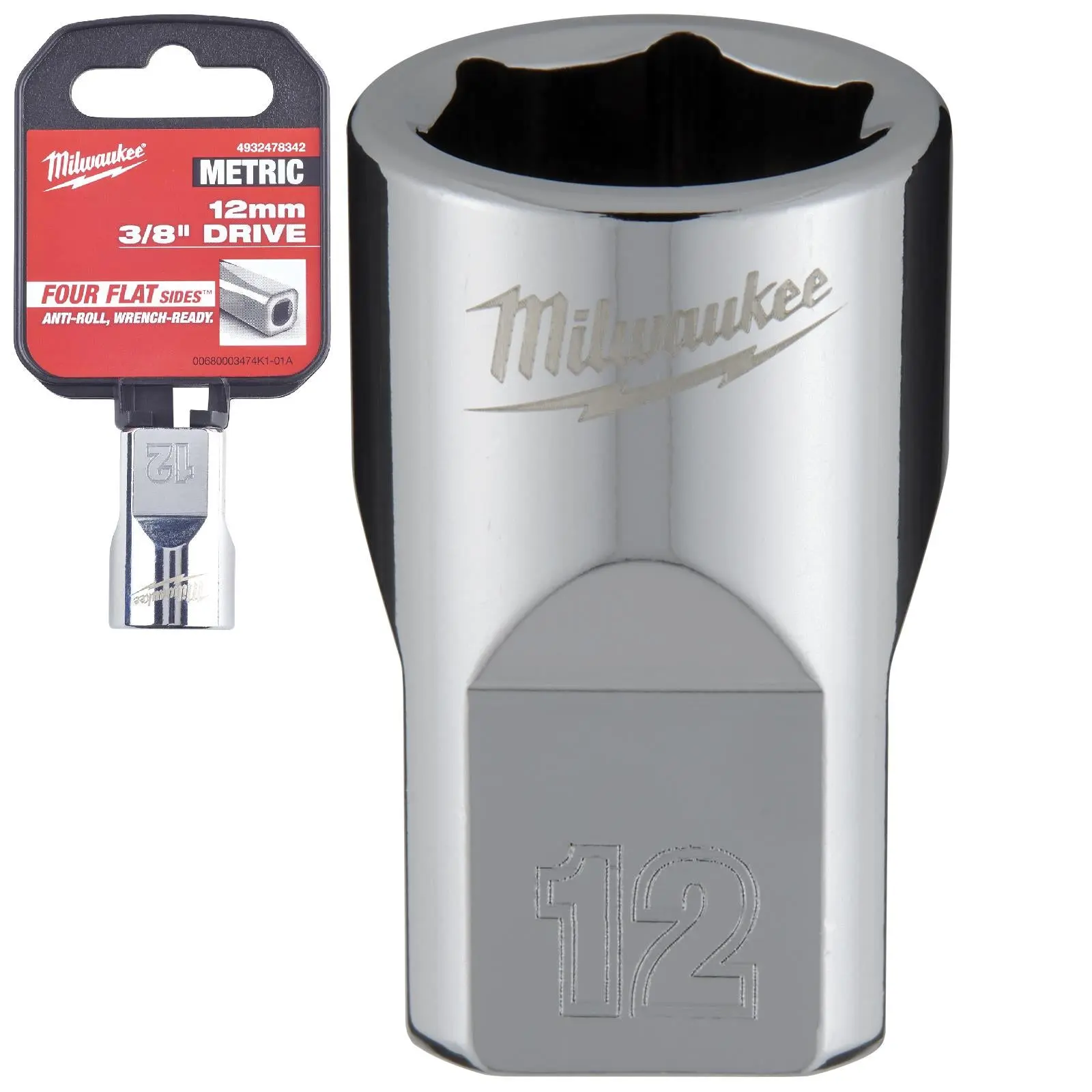 Milwaukee Chrome Socket 3/8" Drive Four Flat Sides Metric Standard 6-24mm Individual - Image 13