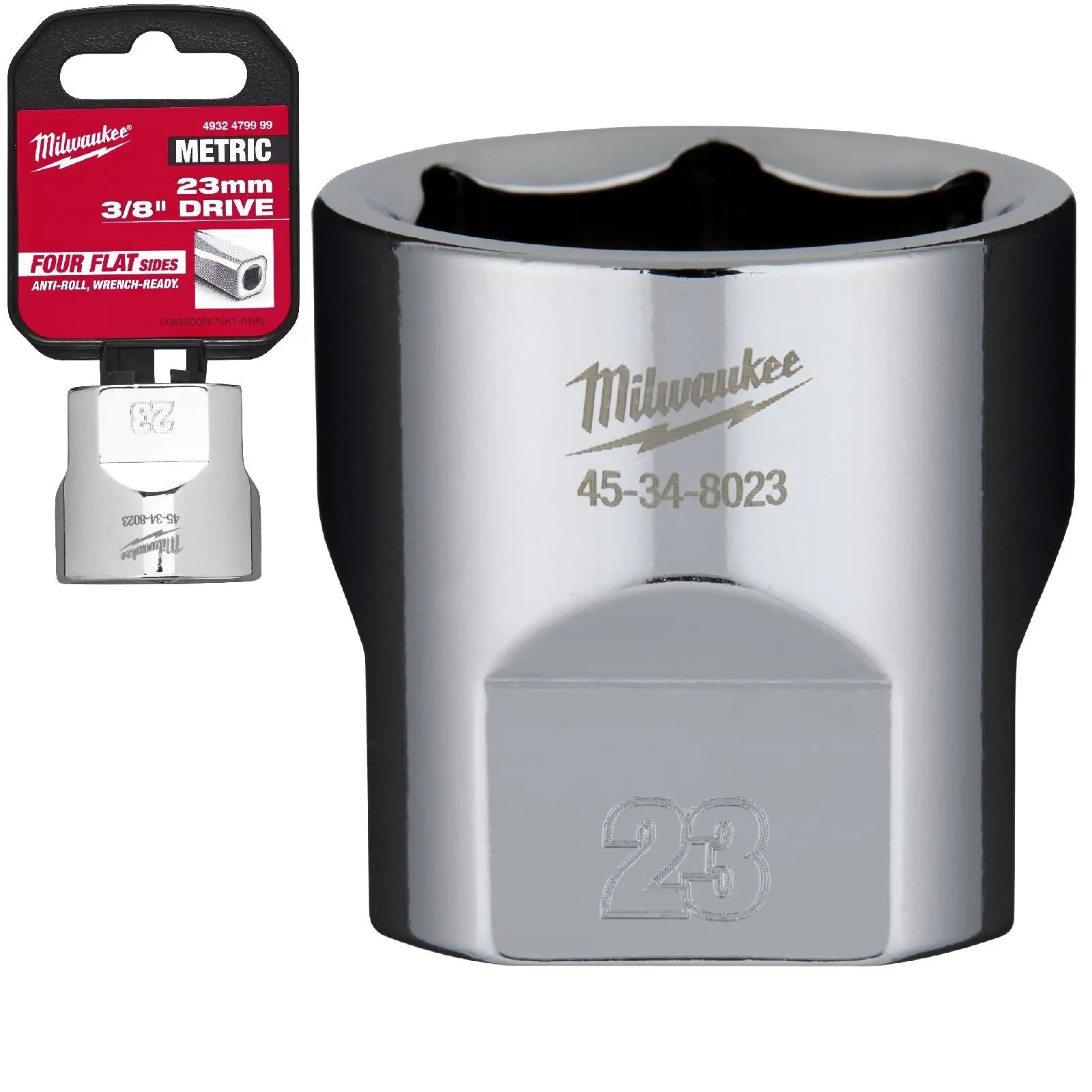 Milwaukee Chrome Socket 3/8" Drive Four Flat Sides Metric Standard 6-24mm Individual - Image 19