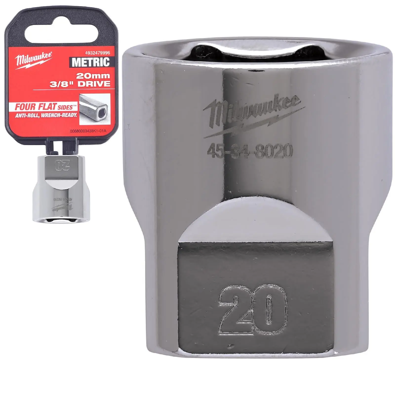 Milwaukee Chrome Socket 3/8" Drive Four Flat Sides Metric Standard 6-24mm Individual - Image 22