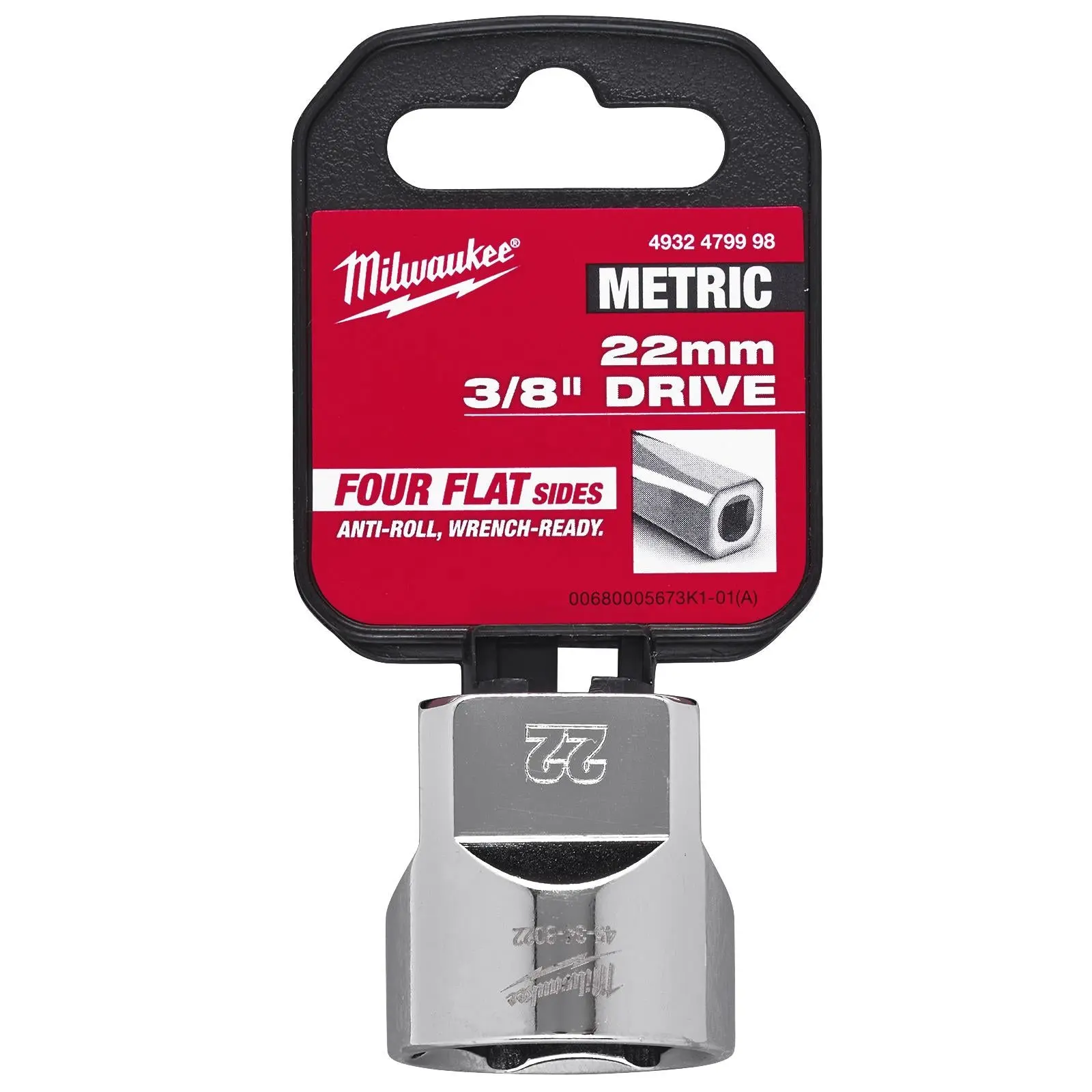 Milwaukee Chrome Socket 3/8" Drive Four Flat Sides Metric Standard 6-24mm Individual - Image 3