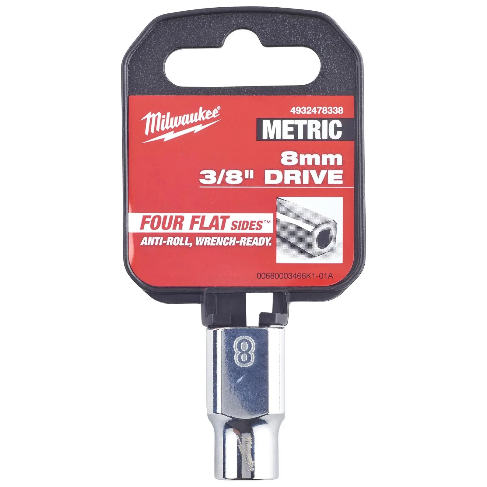 Milwaukee Chrome Socket 3/8" Drive Four Flat Sides Metric Standard 6-24mm Individual - Image 51
