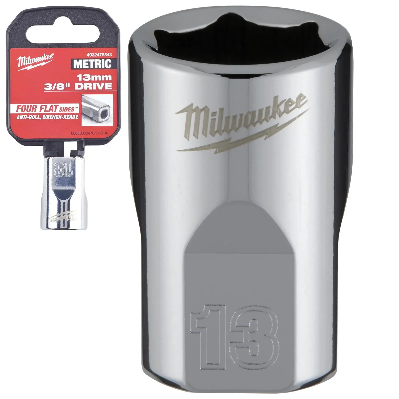 Milwaukee Chrome Socket 3/8" Drive Four Flat Sides Metric Standard 6-24mm Individual - Image 7