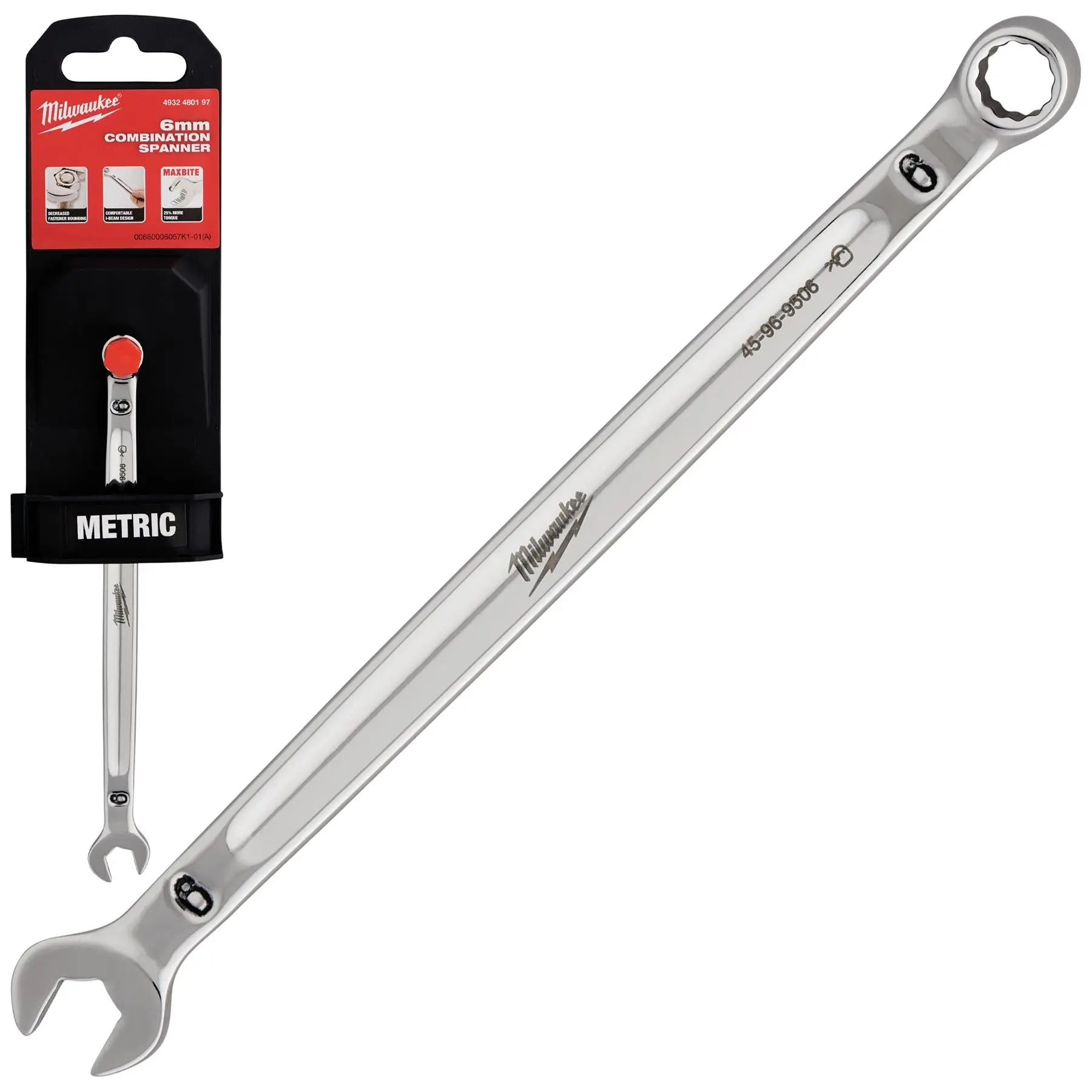 Milwaukee Combination Spanner MAX BITE Open End Ring Spanners - Choose Size - Image 34