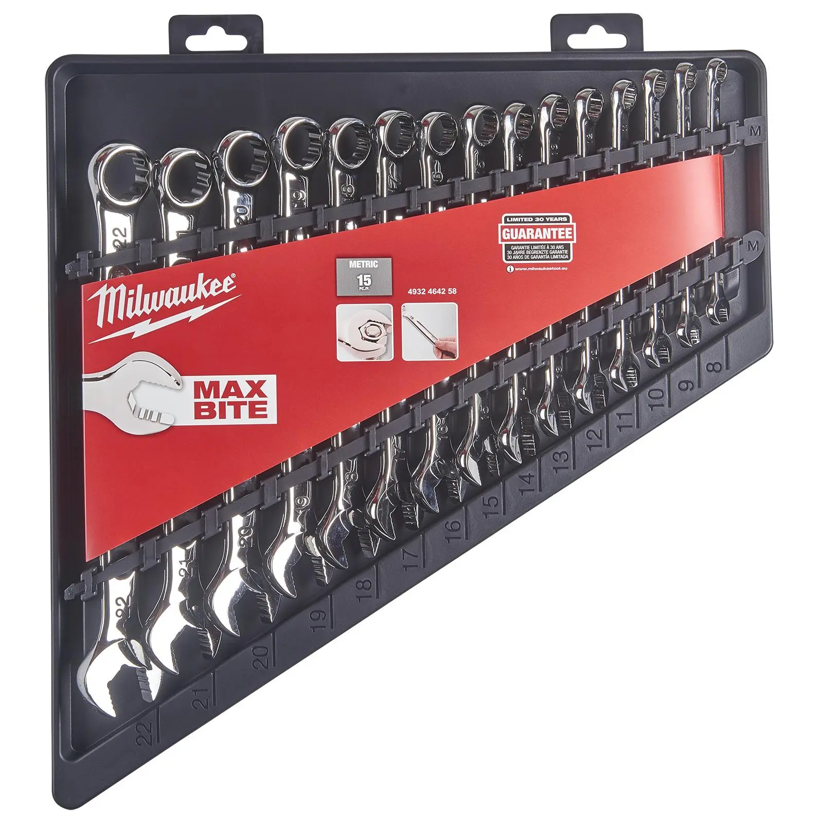 Milwaukee Combination Spanner Set MAX BITE 15 Pieces 8 - 22mm - Image 3