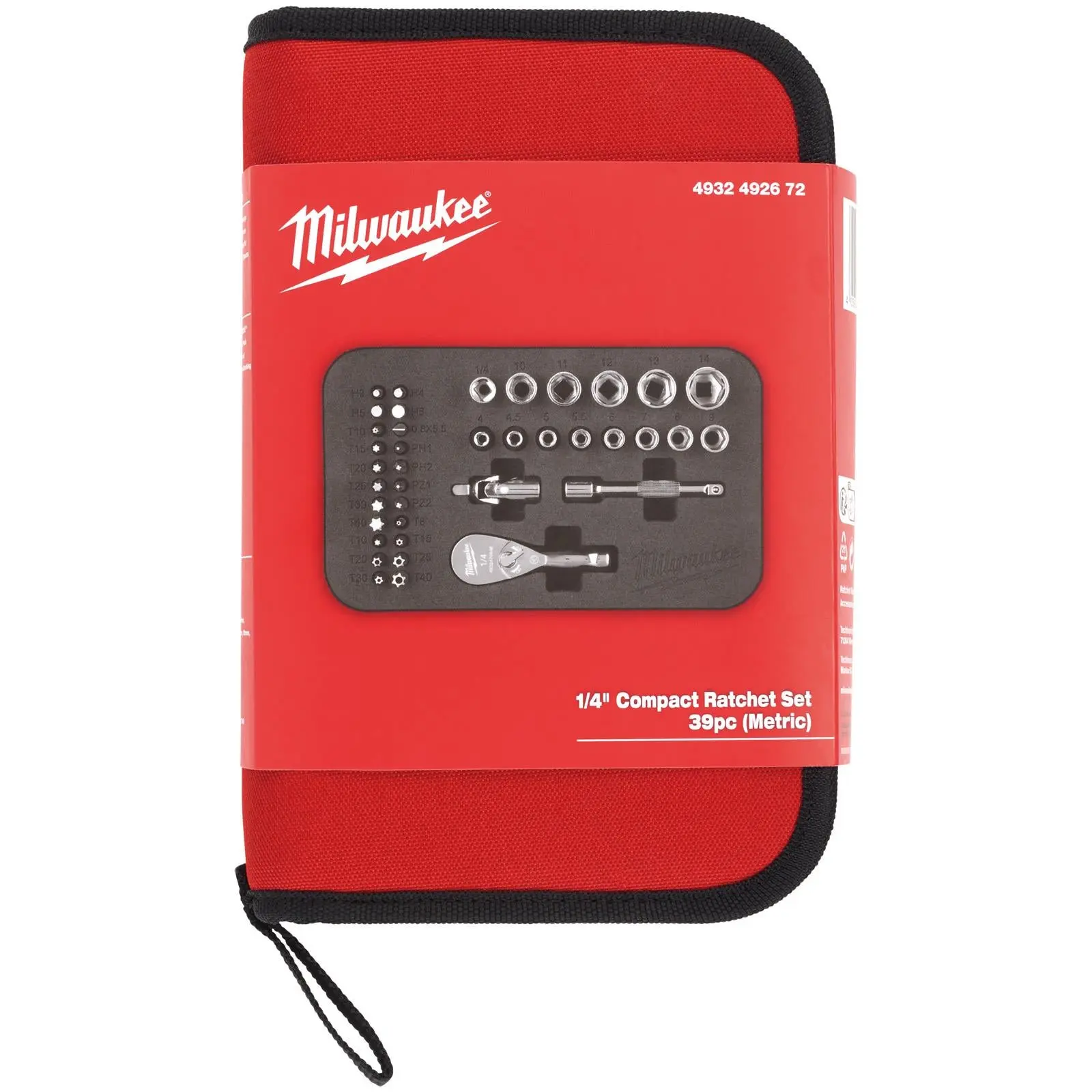 Milwaukee Compact Ratchet Set 1/4" Drive 4-14mm in Textile Case 39 Pieces - Image 5