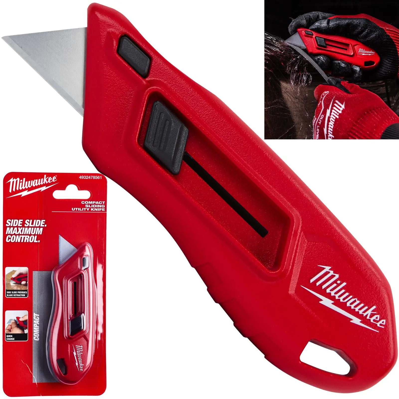 Milwaukee Compact Sliding Retractable Utility Knife Cutting Blade