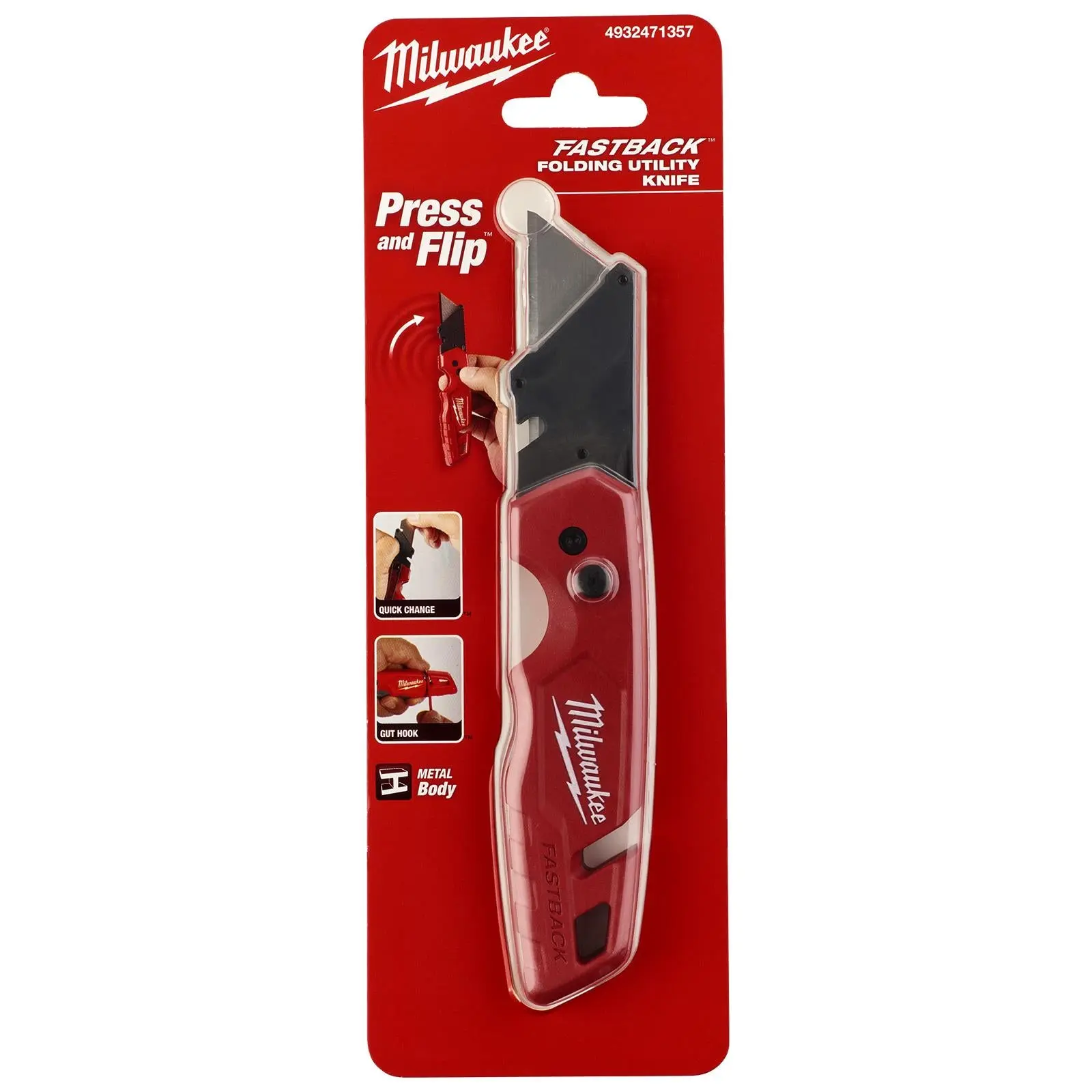 Milwaukee FASTBACK Flip Utility Knife Blade Cutter Cutting - Image 2