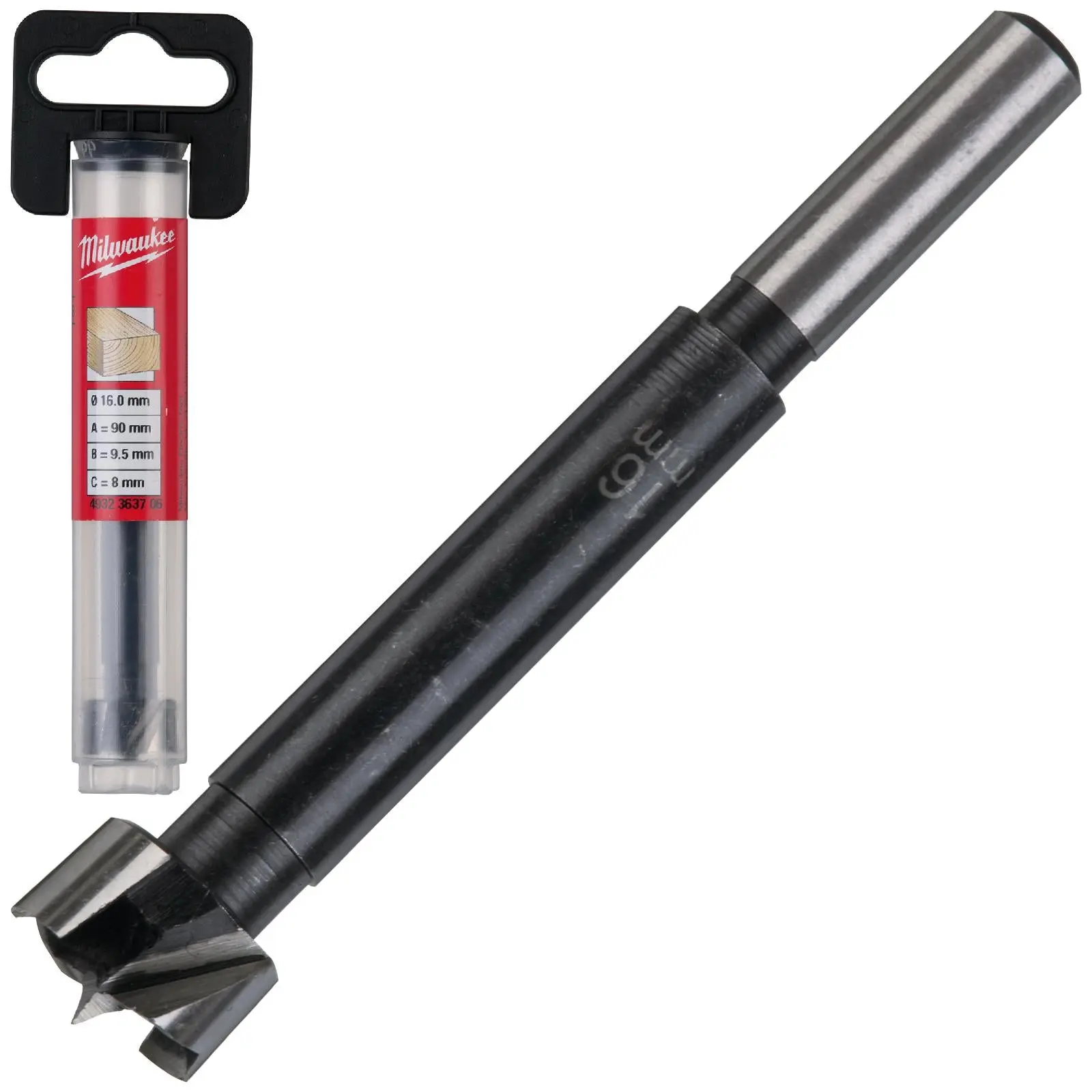 Milwaukee Forstner Wood Drill Bits 9.5mm Round Shank 90mm Long 50mm Working Length - Image 12