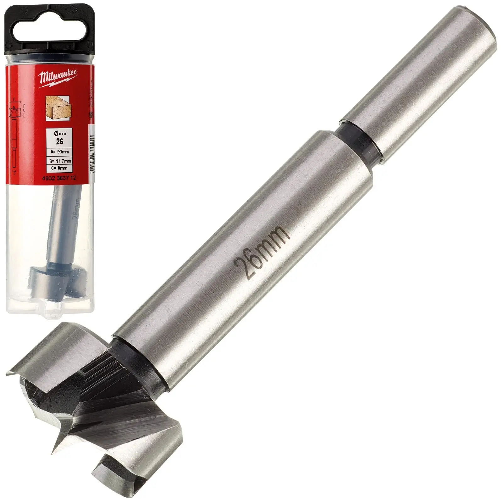 Milwaukee Forstner Wood Drill Bits 9.5mm Round Shank 90mm Long 50mm Working Length - Image 21