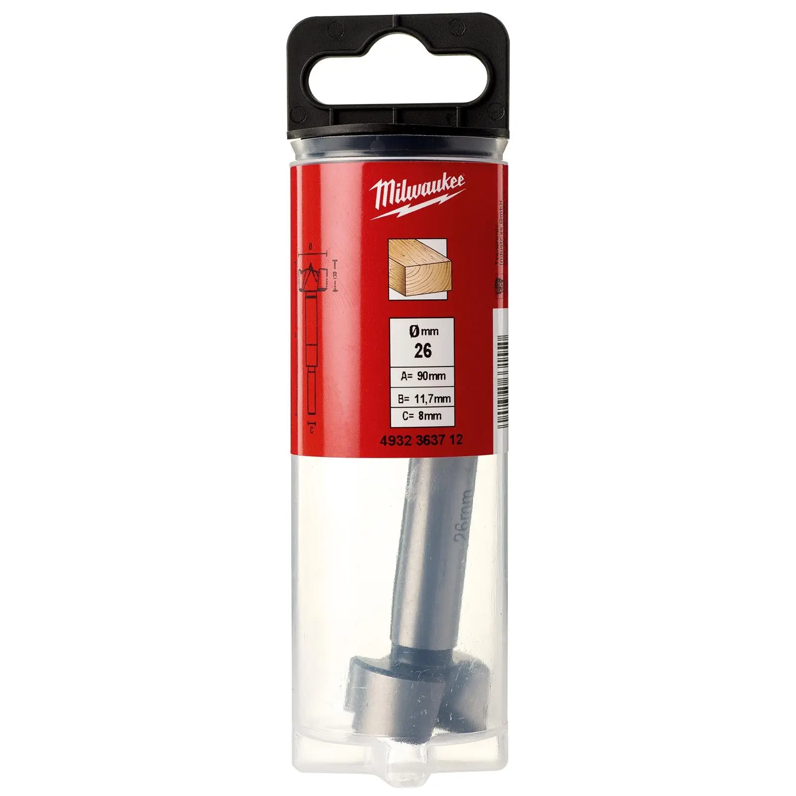 Milwaukee Forstner Wood Drill Bits 9.5mm Round Shank 90mm Long 50mm Working Length - Image 22