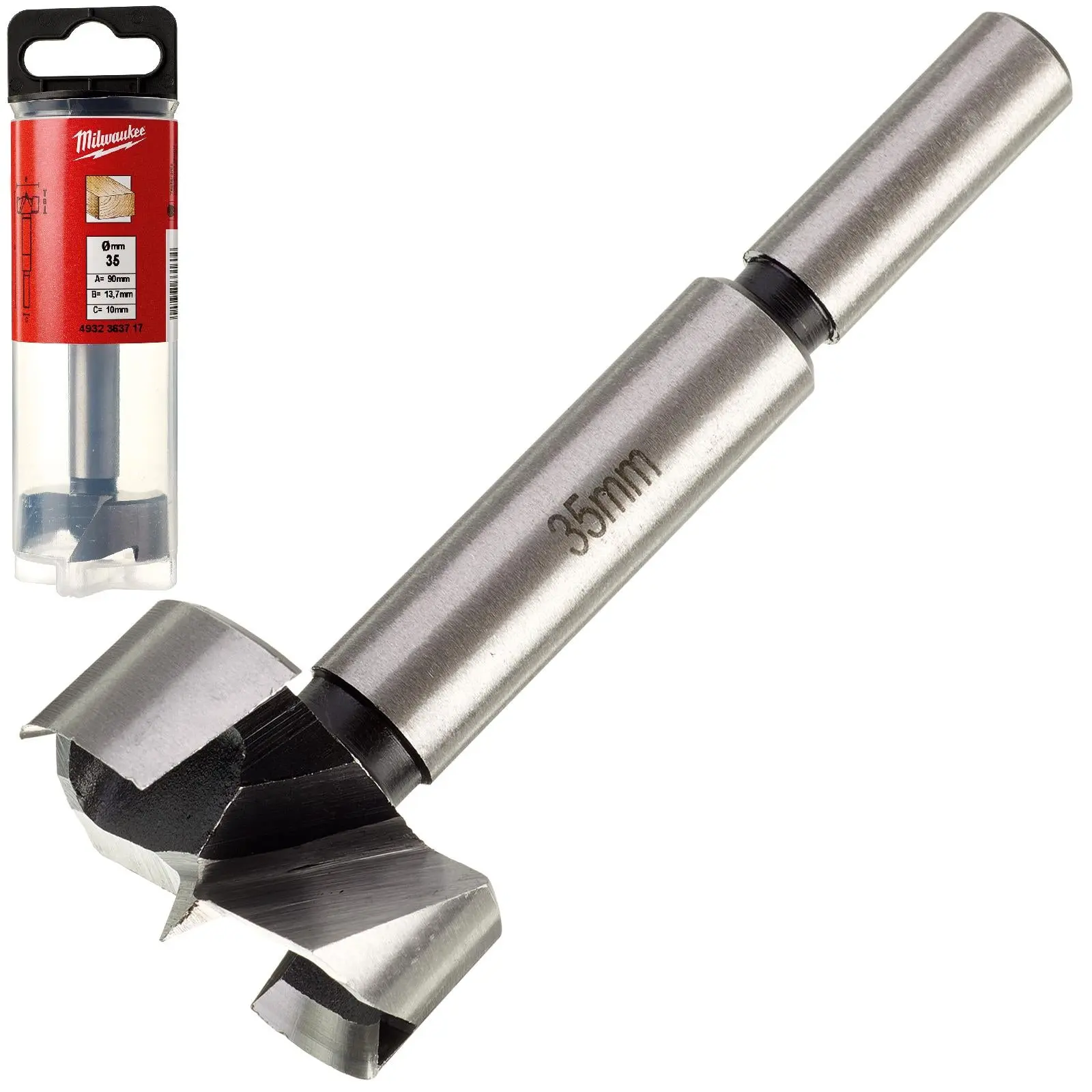 Milwaukee Forstner Wood Drill Bits 9.5mm Round Shank 90mm Long 50mm Working Length - Image 36