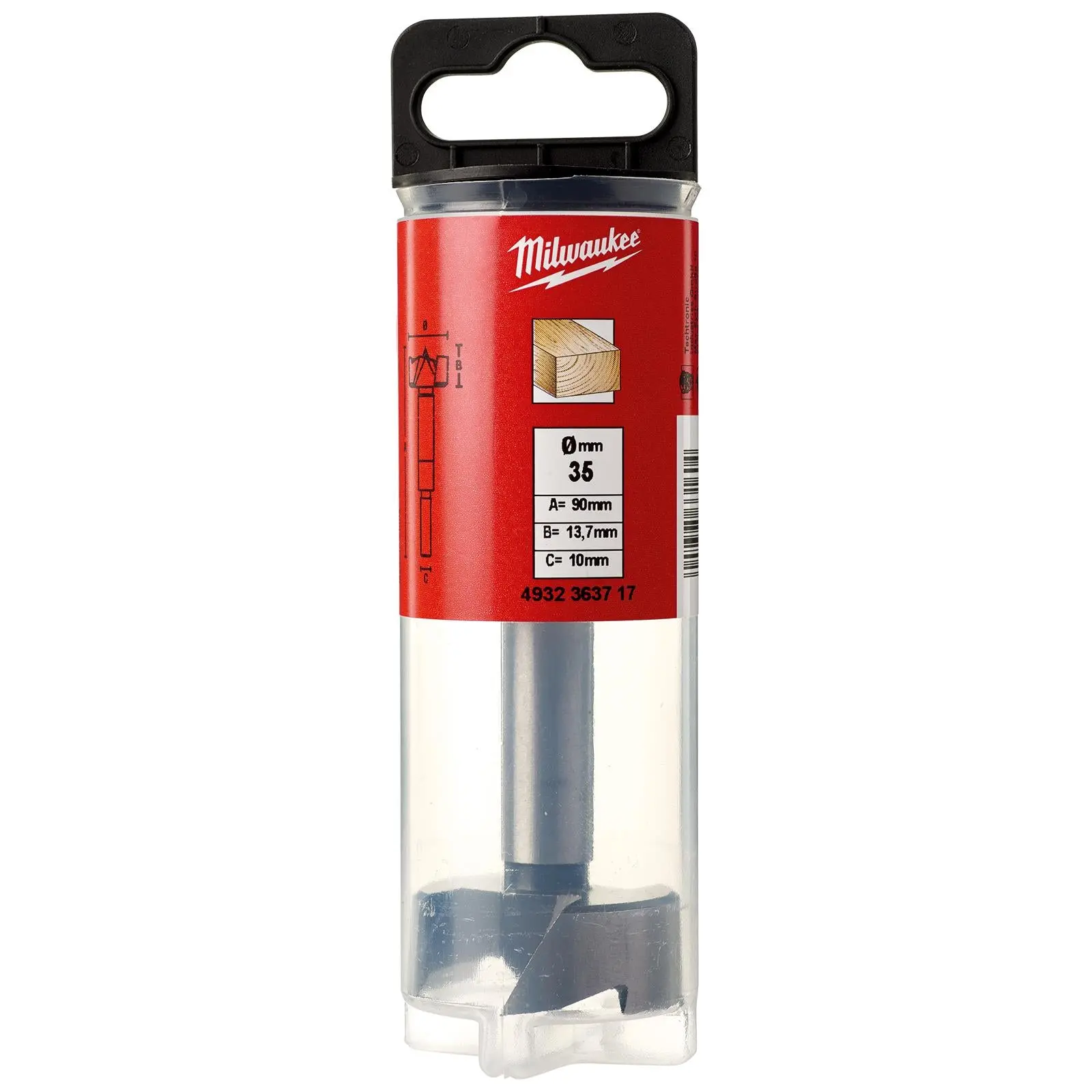 Milwaukee Forstner Wood Drill Bits 9.5mm Round Shank 90mm Long 50mm Working Length - Image 37