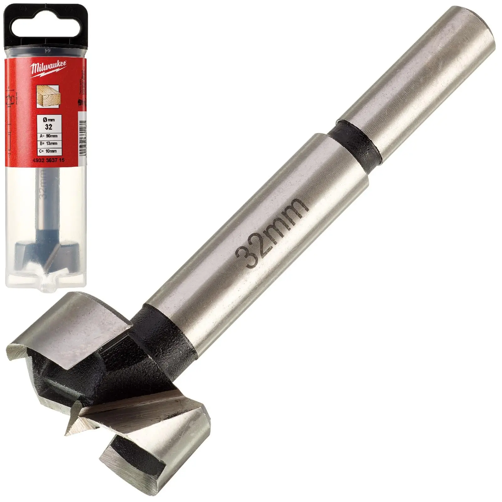 Milwaukee Forstner Wood Drill Bits 9.5mm Round Shank 90mm Long 50mm Working Length - Image 7