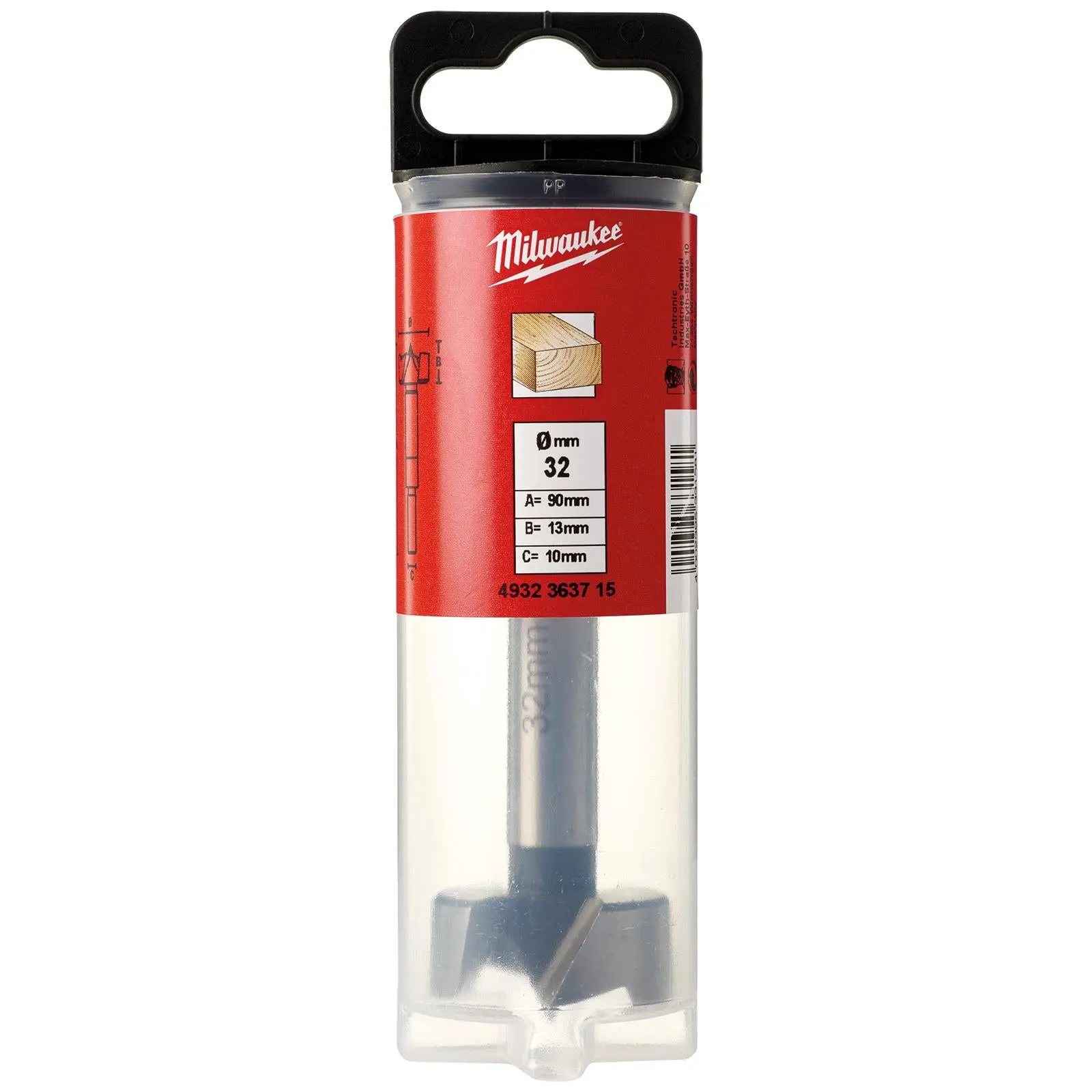 Milwaukee Forstner Wood Drill Bits 9.5mm Round Shank 90mm Long 50mm Working Length - Image 8