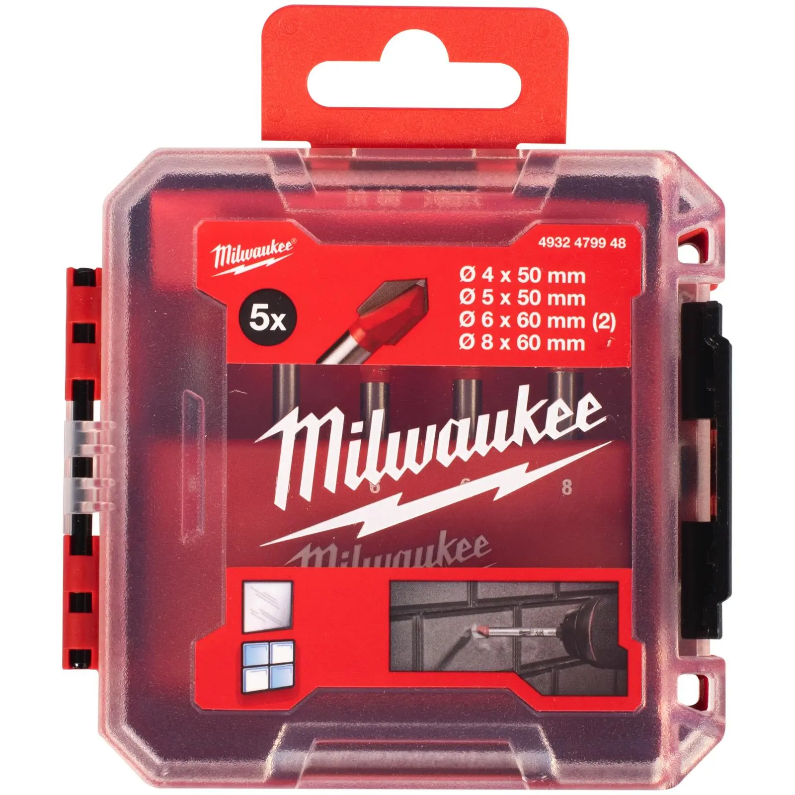 Milwaukee Glass and Tile Drill Bit Set 5 Piece in PACKOUT Compatible Case