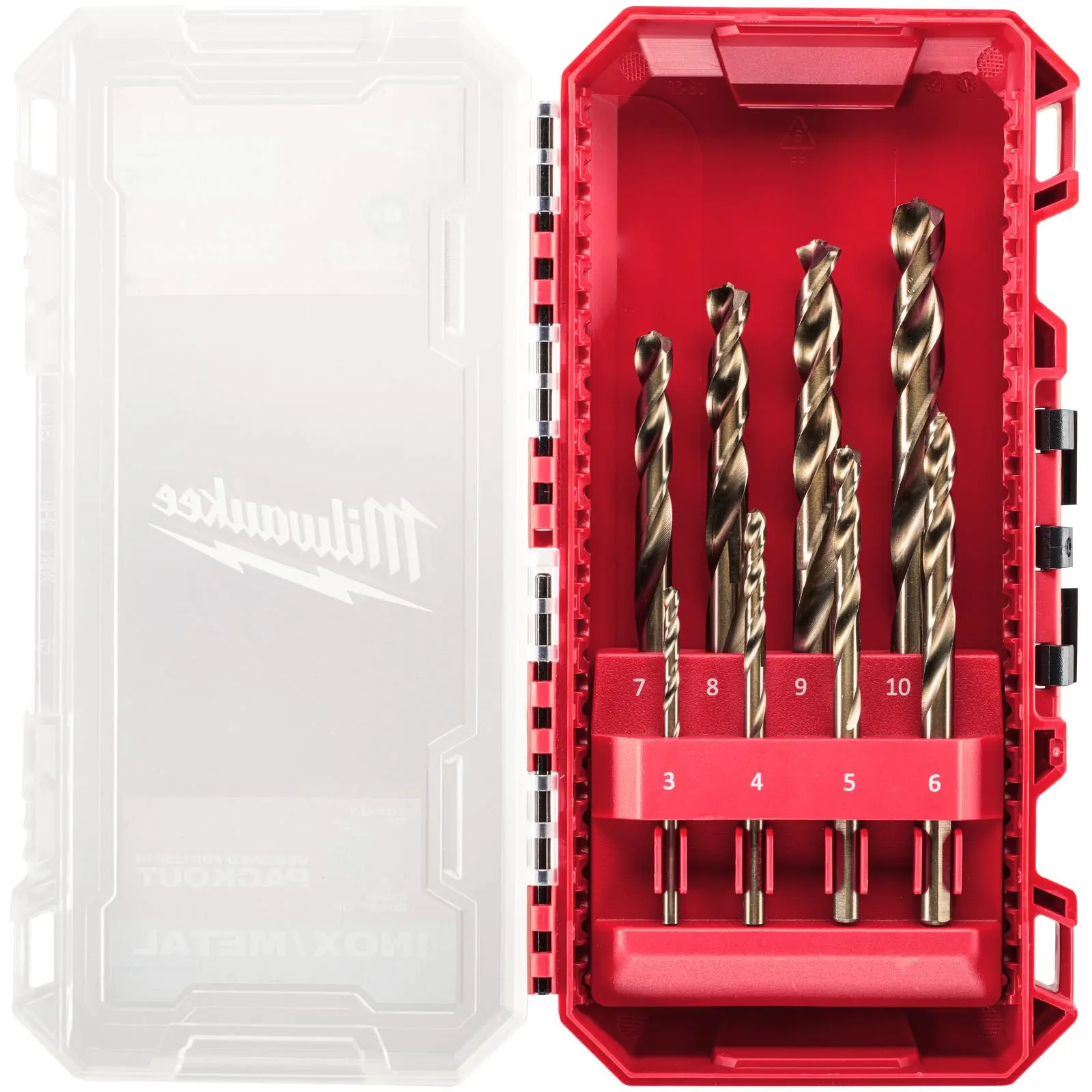 Milwaukee HSS Cobalt Metal Drill Bit Set PACKOUT Compatible Case 8 Pieces