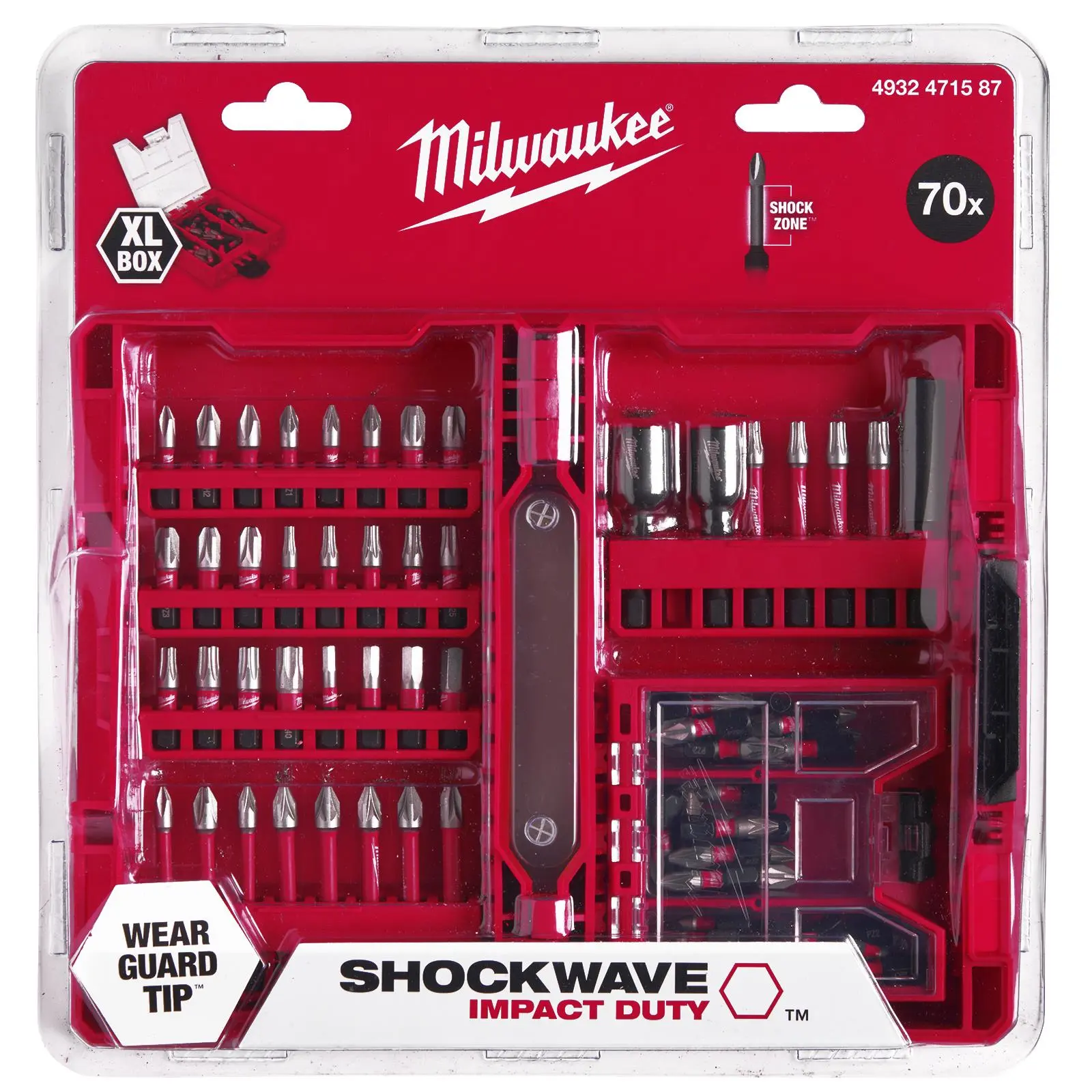 Milwaukee Impact Screwdriver Bit Set 70 Piece SHOCKWAVE Impact Duty in Case - Image 2