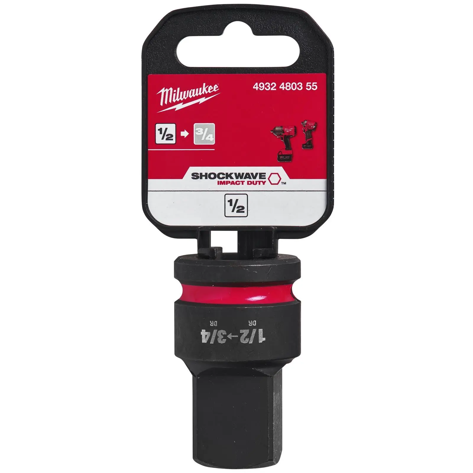 Milwaukee Impact Socket Adaptor 1/2" Drive to 3/4" Drive SHOCKWAVE Impact Duty - Image 2