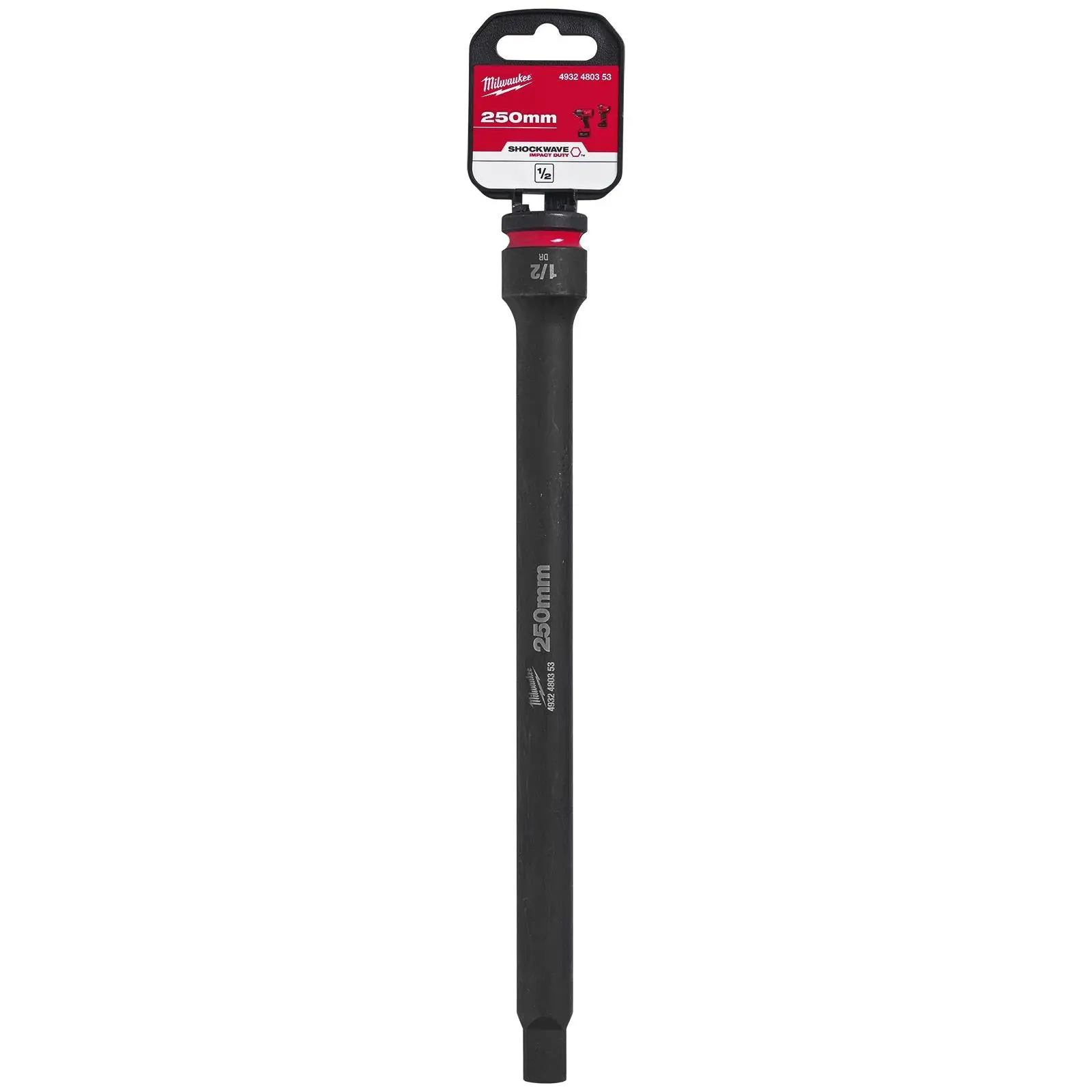 Milwaukee Impact Socket Extension Bar 250mm 1/2" Drive SHOCKWAVE Impact Duty - Image 2