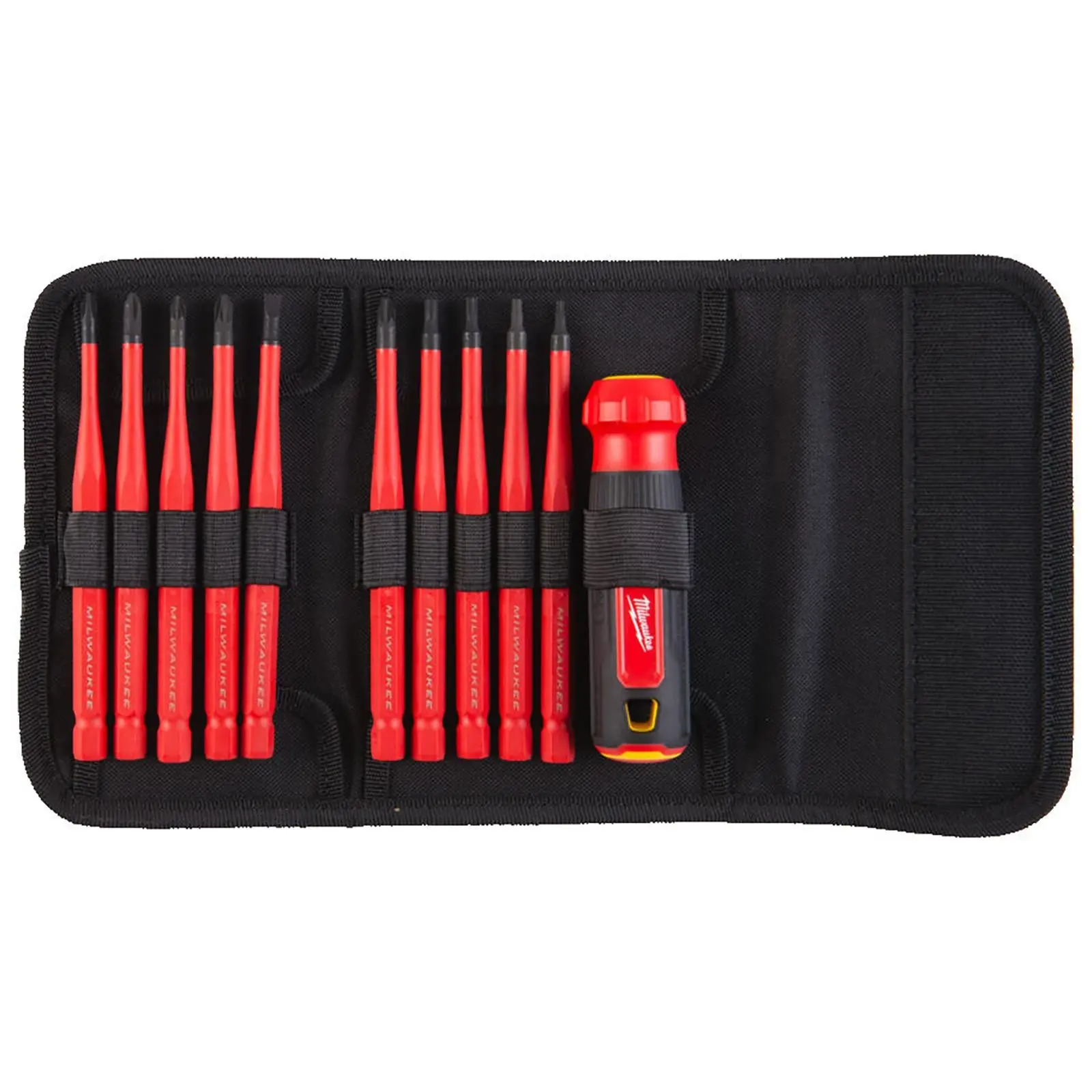 Milwaukee Insulated 10 In 1 Multi Shank Screwdriver Set VDE Phillips Pozi Torx Slotted Slim Shank - Image 3