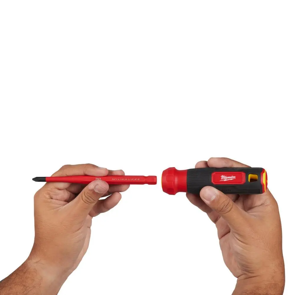 Milwaukee Insulated 10 In 1 Multi Shank Screwdriver Set VDE Phillips Pozi Torx Slotted Slim Shank - Image 4