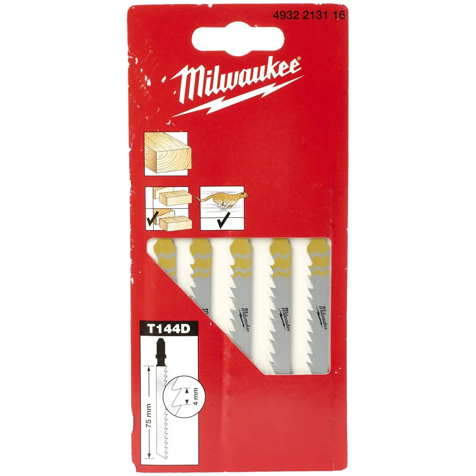 Milwaukee Jigsaw Blades for Wood 5 Pack Fast Cut Blade 75mm x 4mm T144D - Image 2