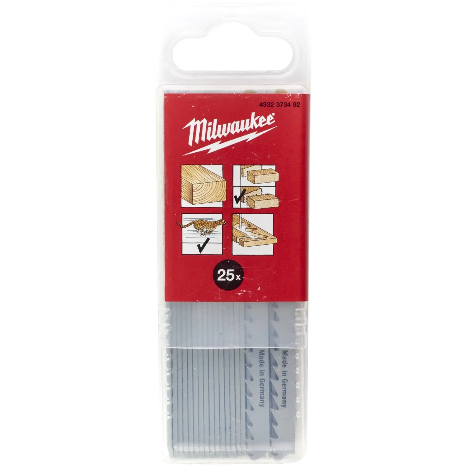 Milwaukee Jigsaw Blades Wood Plastic Curved Cutting Blade 75mm x 4mm T244D 25 Pieces