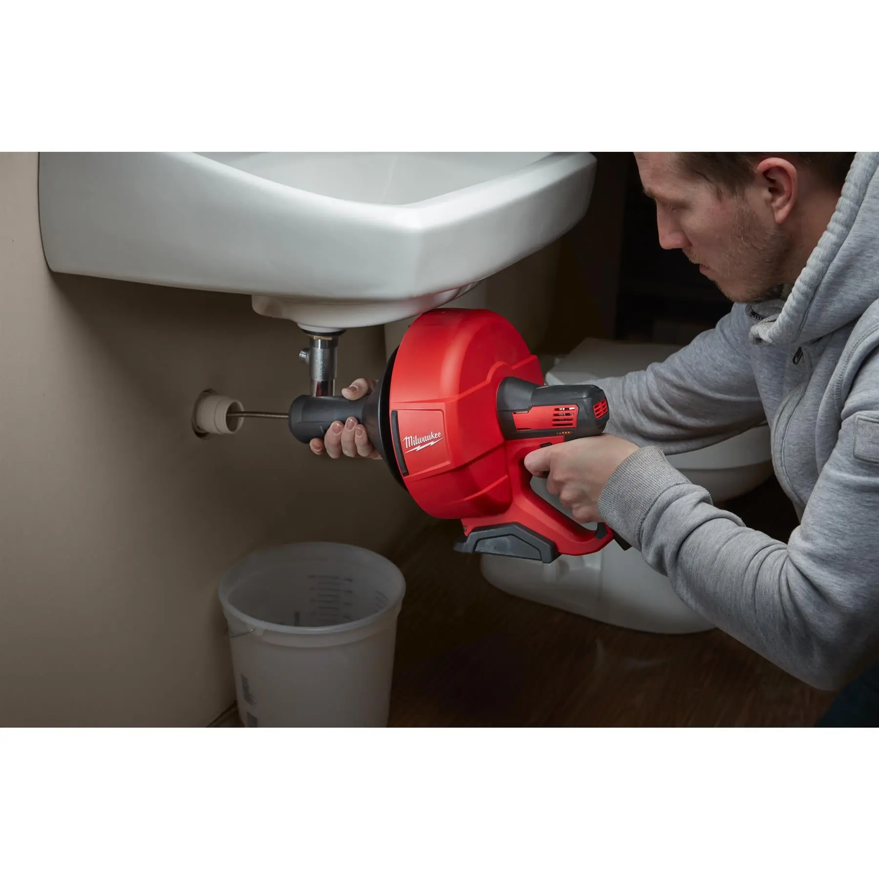 Milwaukee M12 12V Sub Compact Drain Cleaner With Spiral Diameter 6mm and Bucket Bare Unit M12BDC6-0C - Image 9