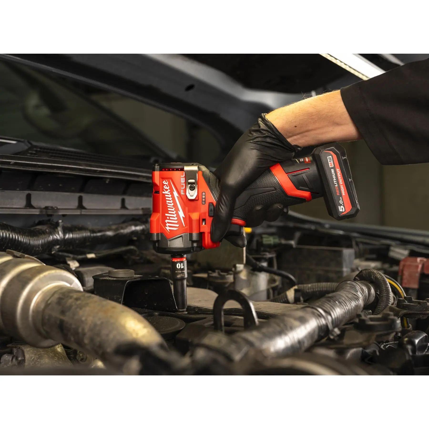 Milwaukee M12 Fuel 12V 1/2" Drive Cordless Compact Impact Wrench Friction Ring 2 x 5Ah HO Battery + Charger M12FCIWF12G3-502X - Image 7