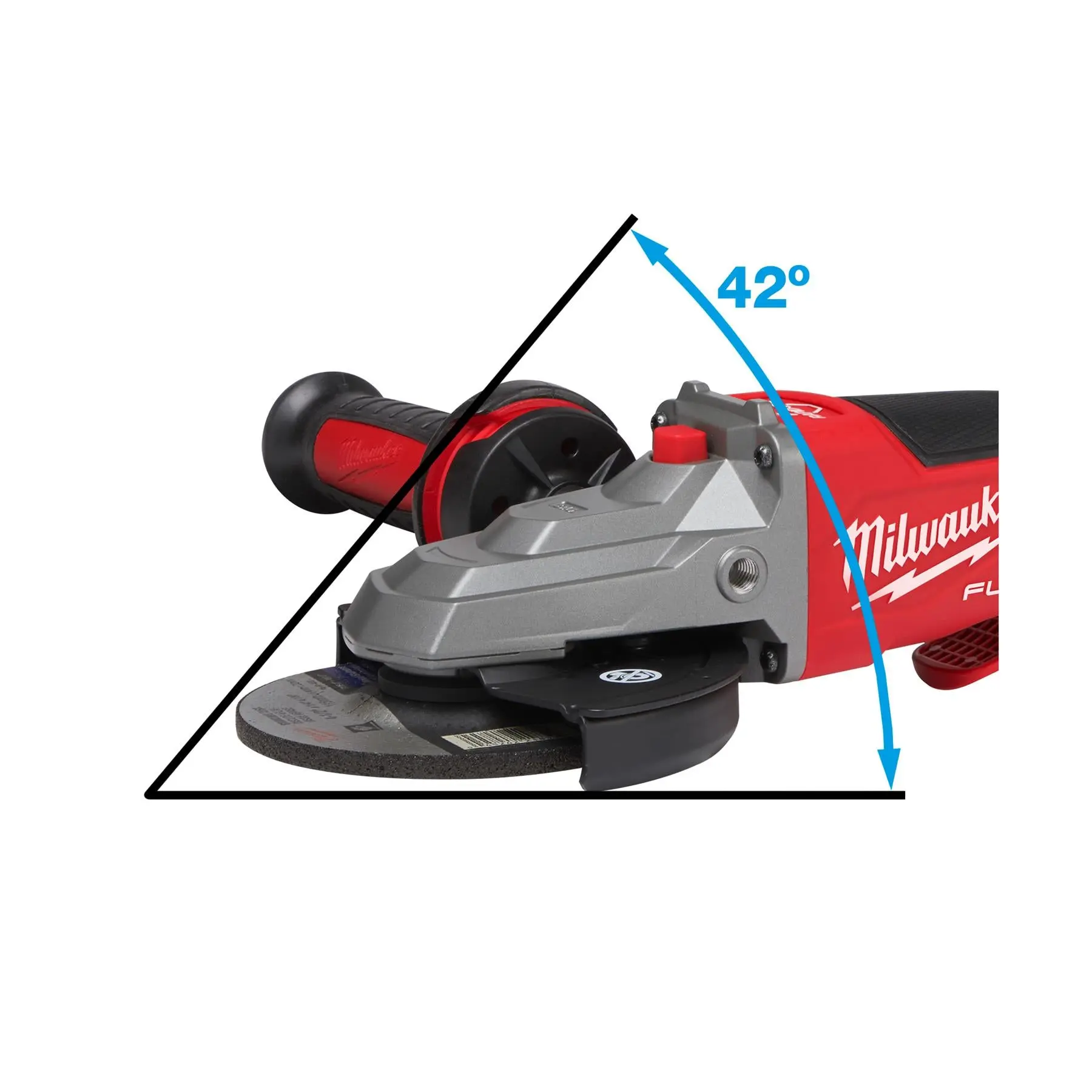 Milwaukee M18 18V Fuel 125mm Flathead Braking Cordless Angle Grinder with Paddle Switch Bare Unit M18FSAGF125XPDB-0X - Image 7